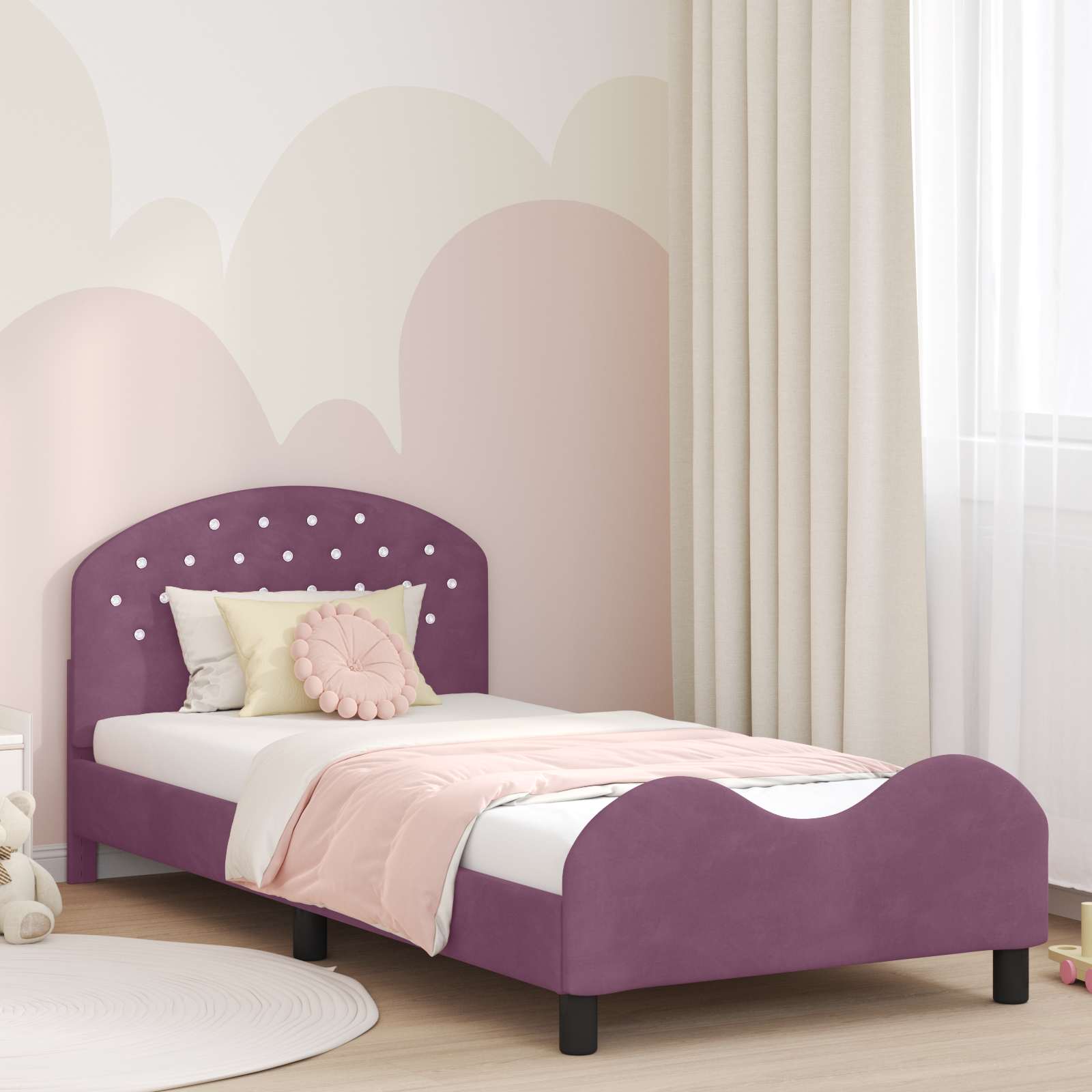 Cadre de lit pour enfants avec tête de lit Pourpre 80 x 200 cm - XIOS