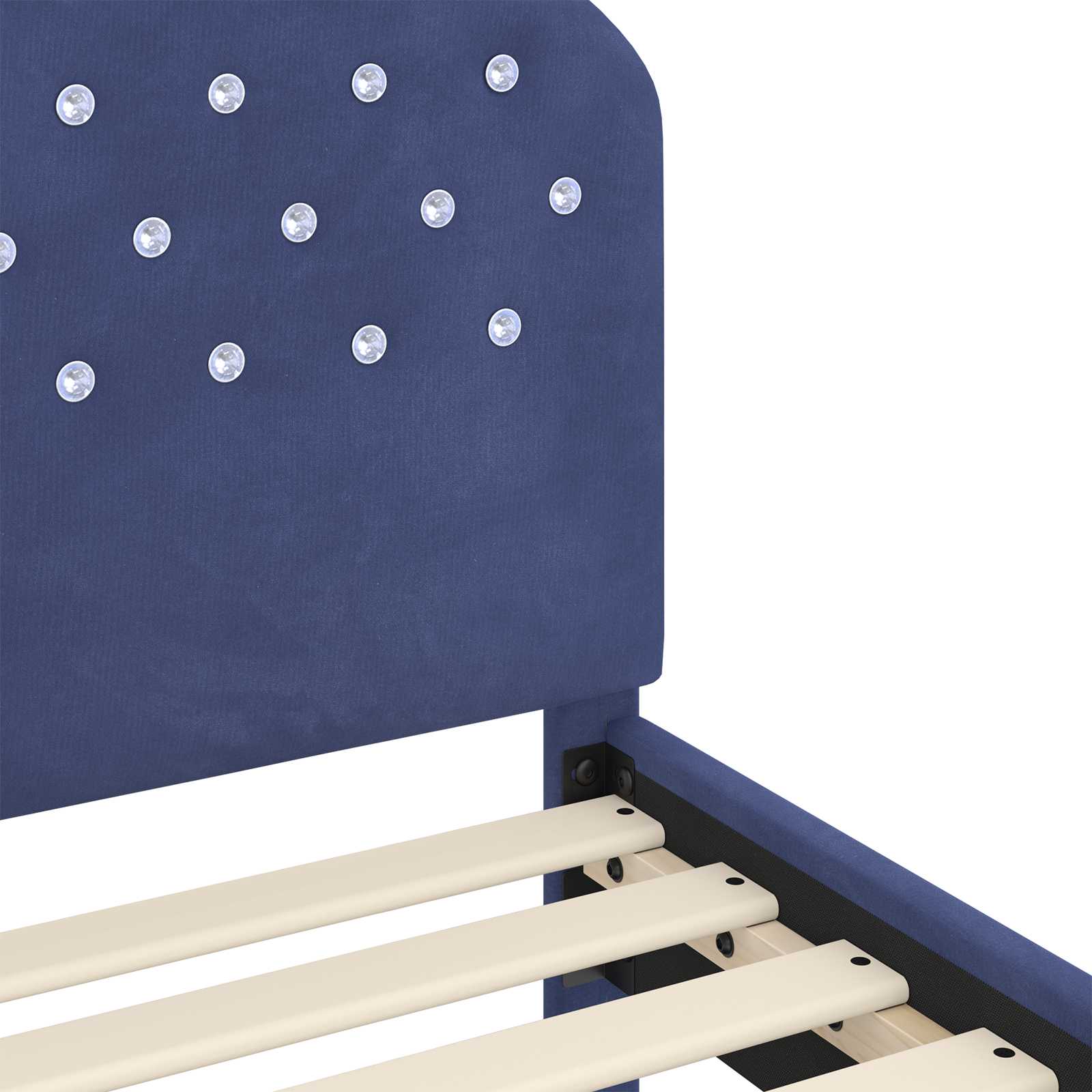 Cadre de lit pour enfants avec tête de lit Bleu police Velours - XIOS