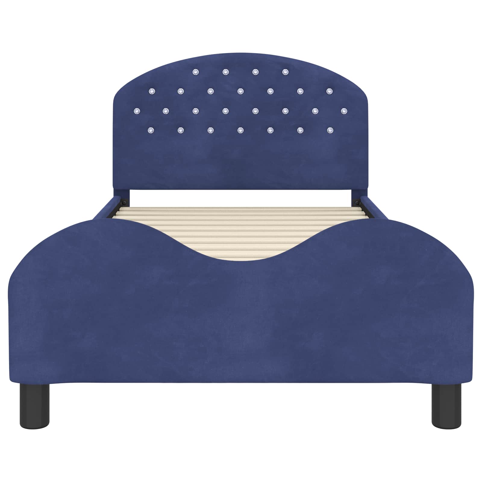Cadre de lit pour enfants avec tête de lit Bleu police Velours - XIOS
