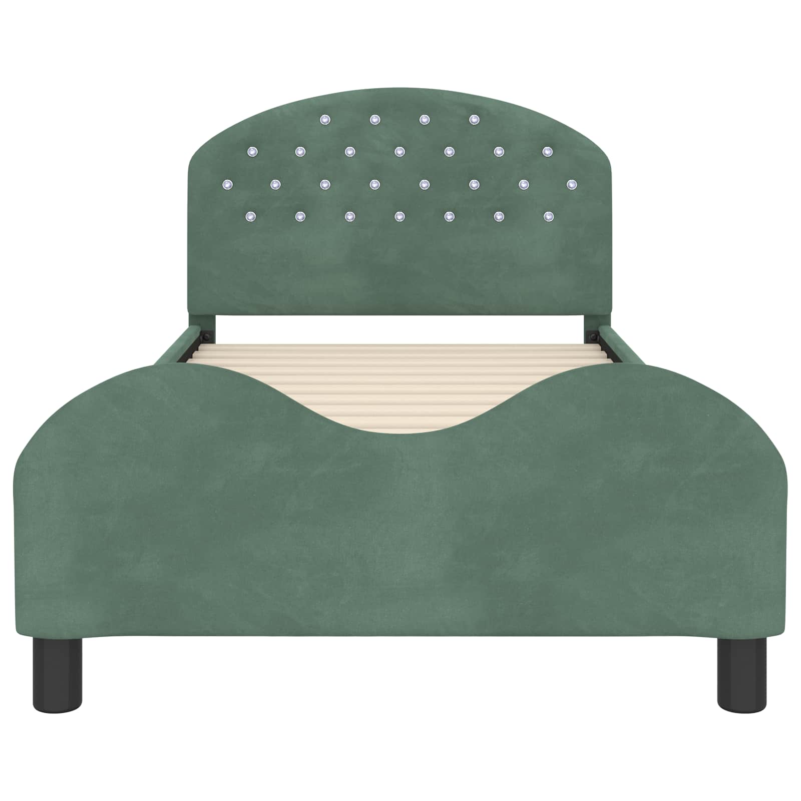 Cadre de lit pour enfants avec tête de lit Vert Mer 90 x 190 cm - XIOS