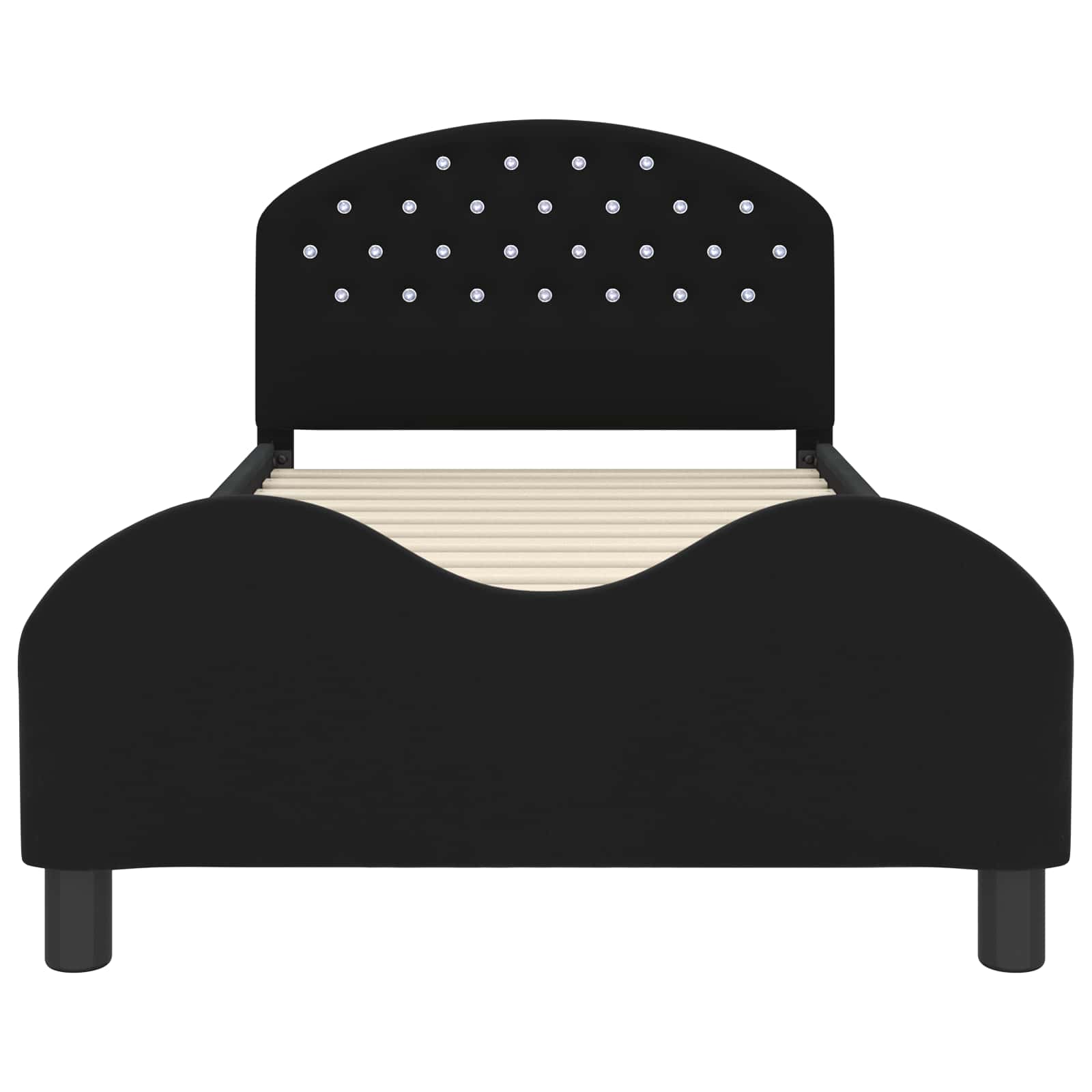Cadre de lit pour enfants avec tête de lit Noir 90 x 200 cm - XIOS