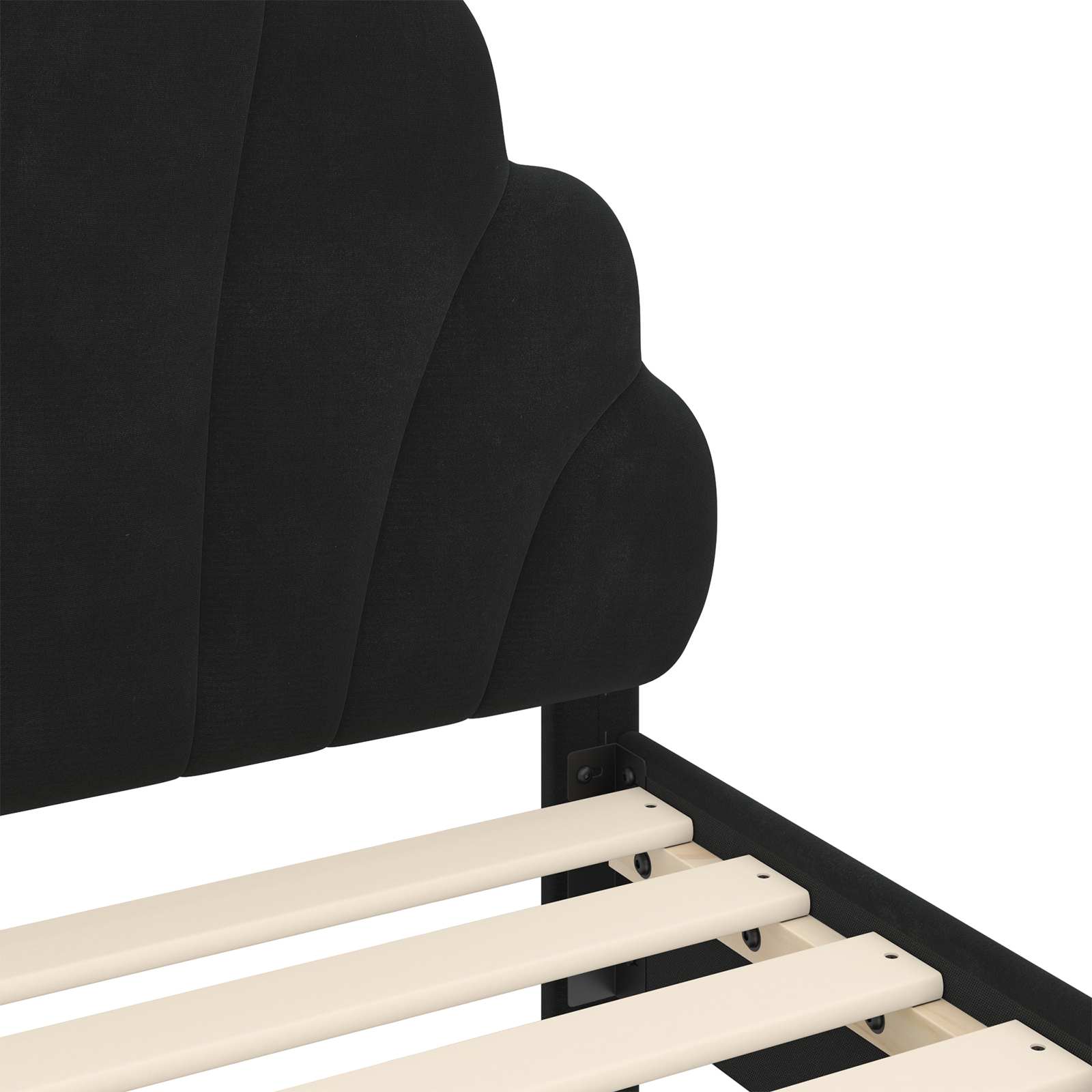 Cadre de lit pour tout-petit avec tête de lit Noir 70 x 140 cm - XIOS