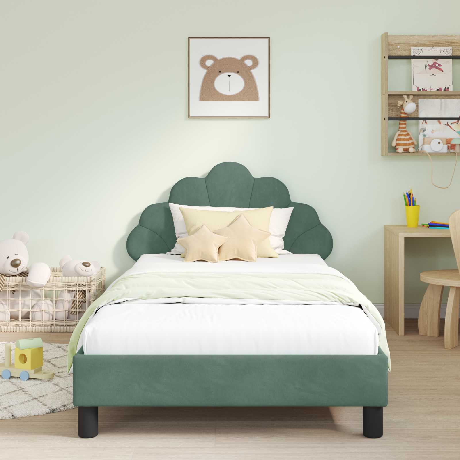 Cadre de lit pour enfants avec tête de lit Vert Mer 80 x 200 cm - XIOS