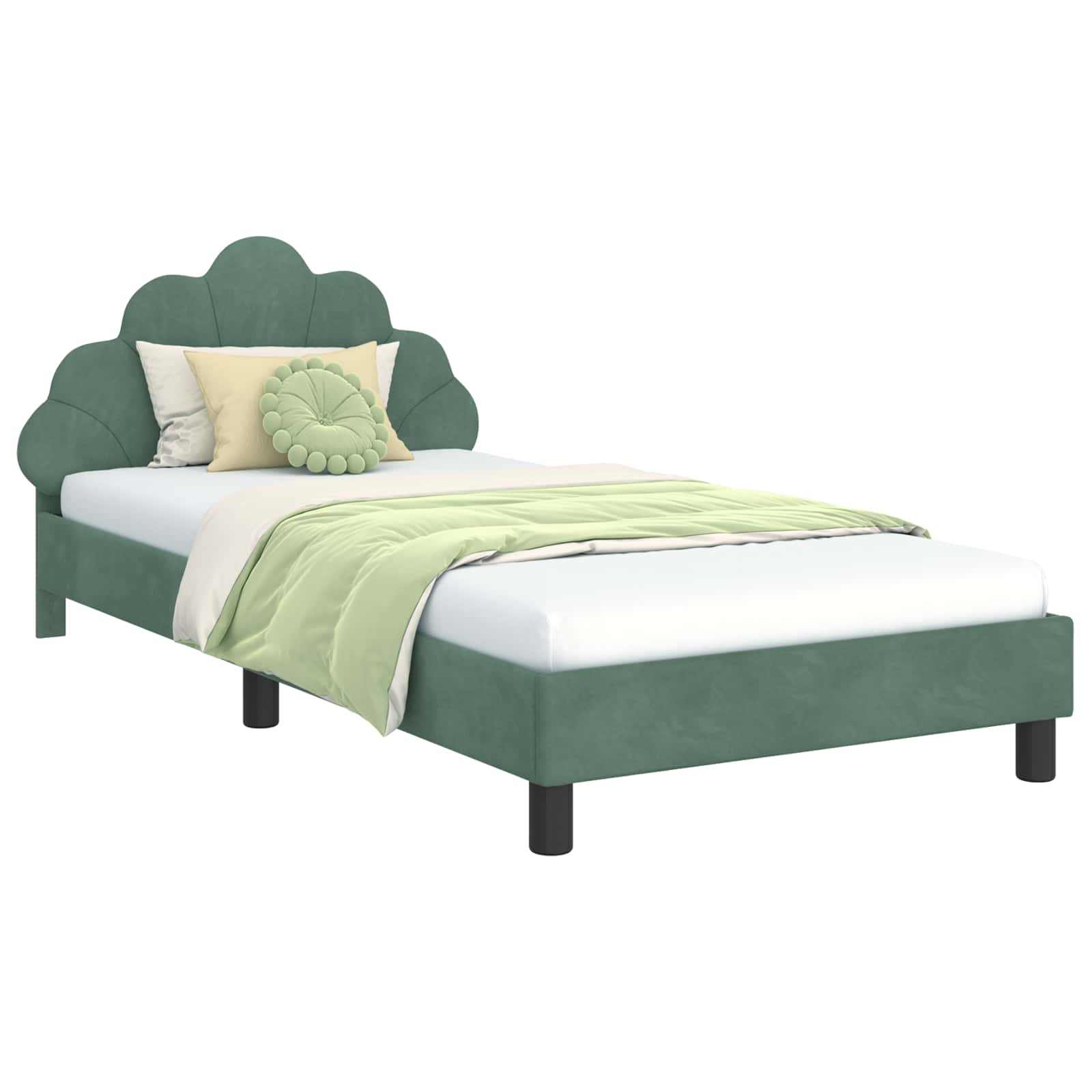 Cadre de lit pour enfants avec tête de lit Vert Mer 80 x 200 cm - XIOS
