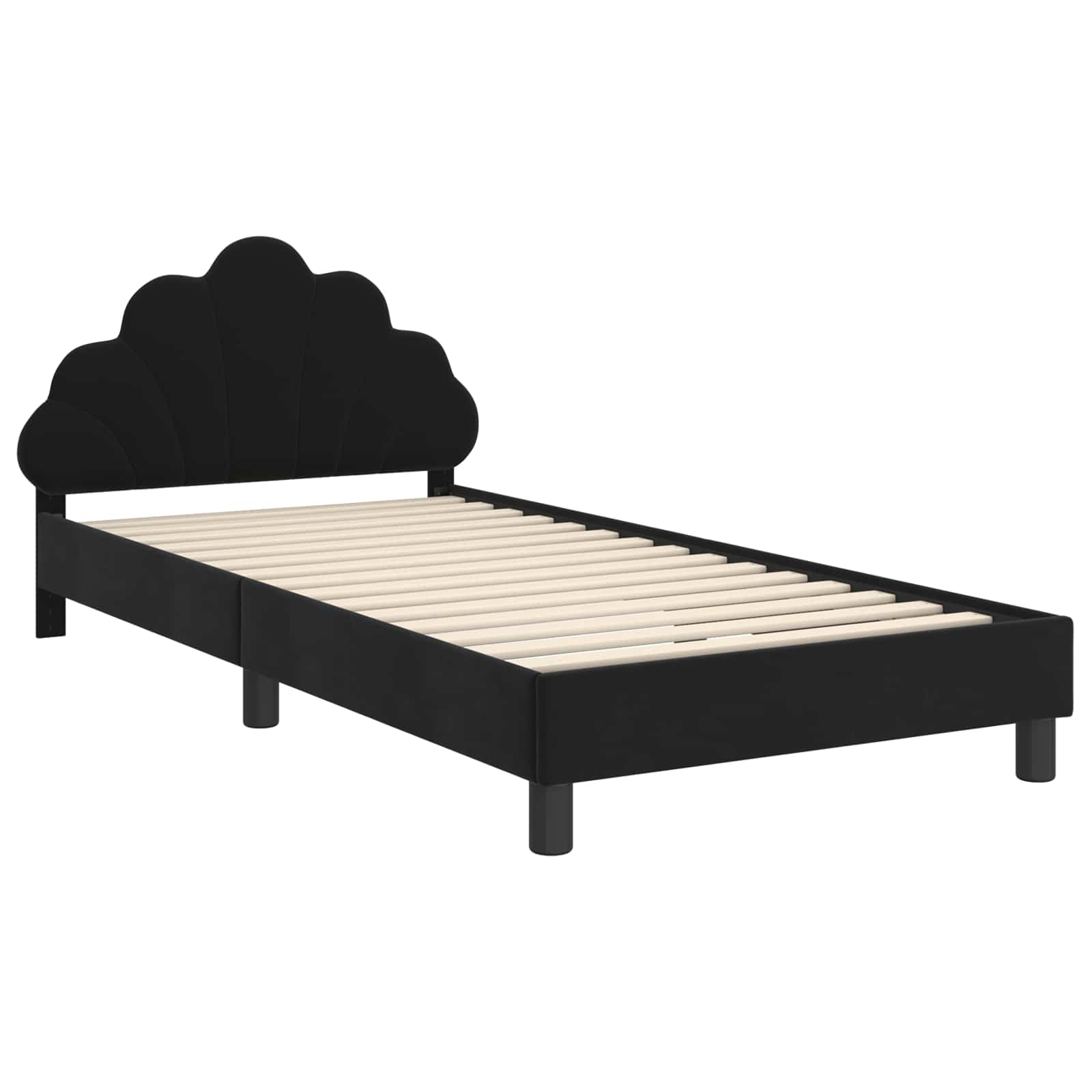 Cadre de lit pour enfants avec tête de lit Noir 90 x 200 cm - XIOS