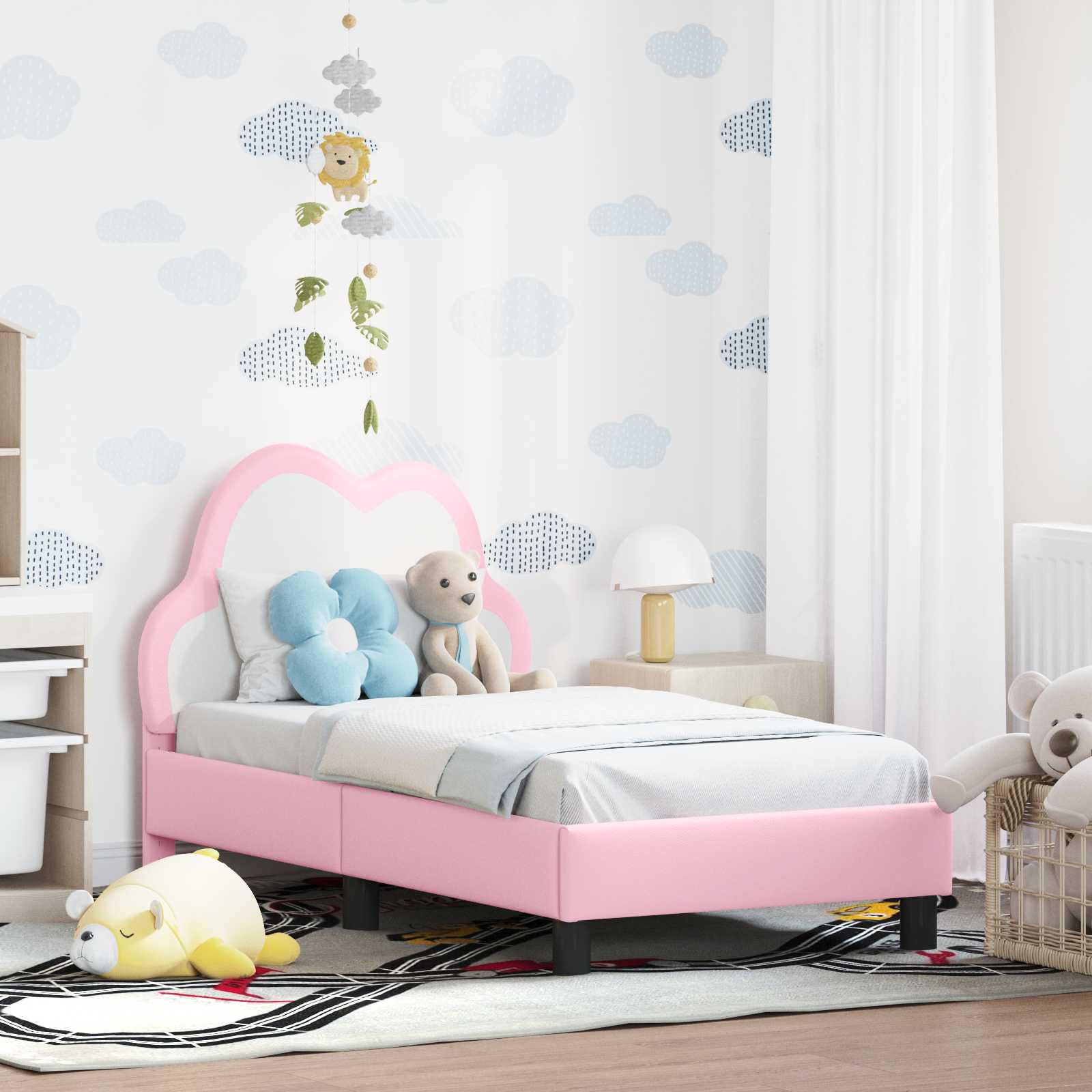 Cadre de lit pour tout-petit avec tête de lit Rose 70 x 140 cm - XIOS