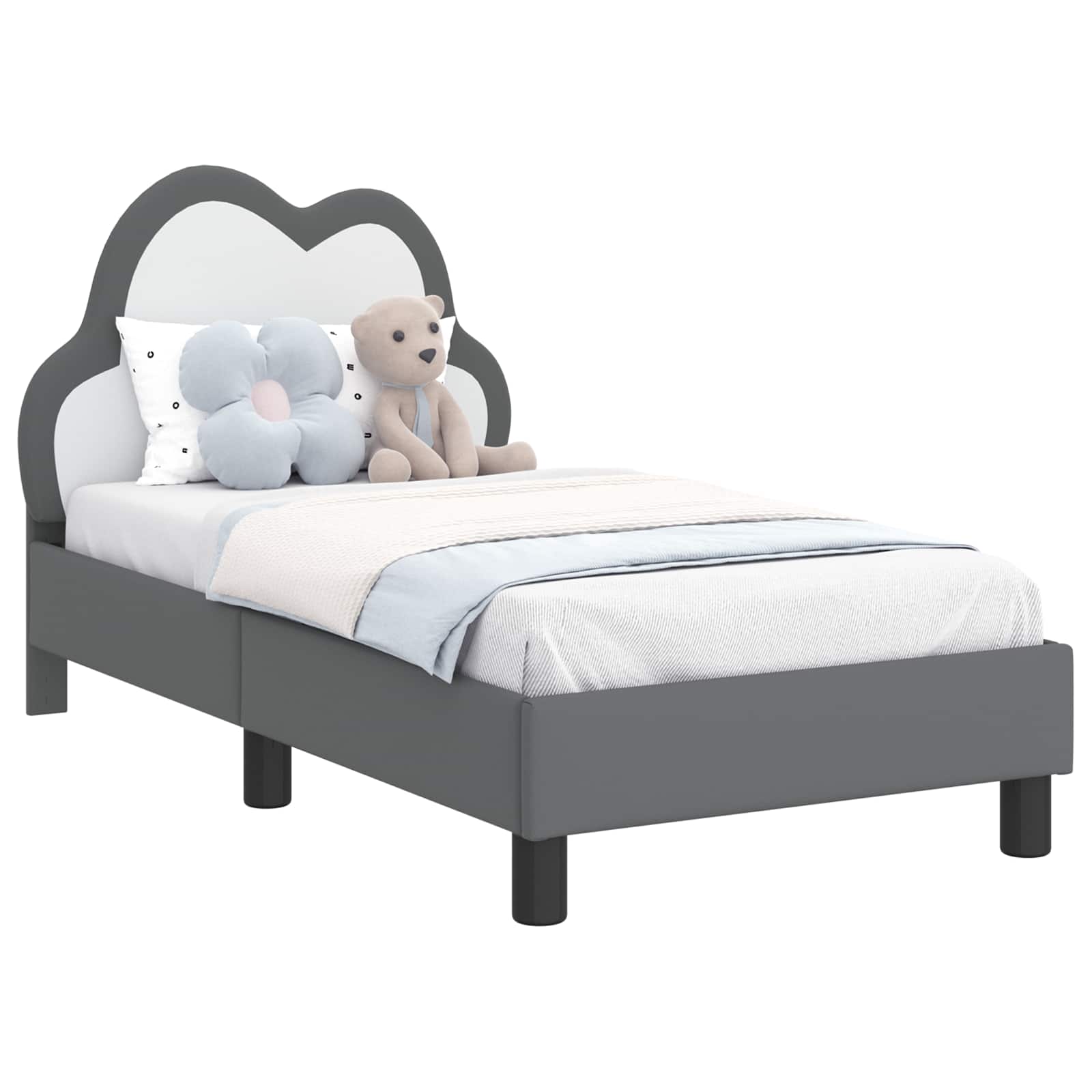 Cadre de lit pour tout-petit avec tête de lit Gris clair PU - XIOS