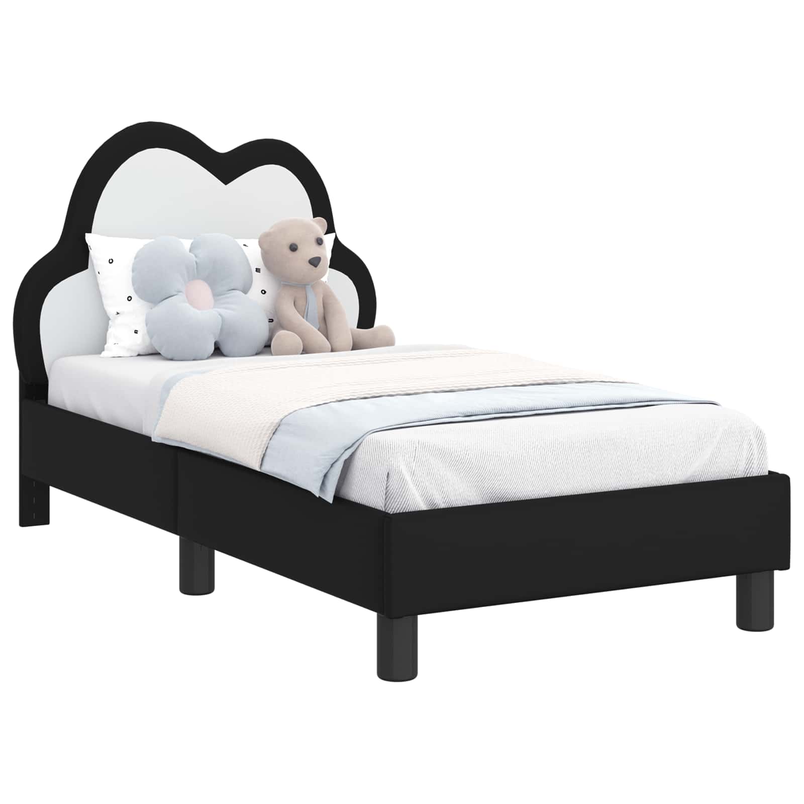 Cadre de lit pour tout-petit avec tête de lit Noir 70 x 140 cm - XIOS