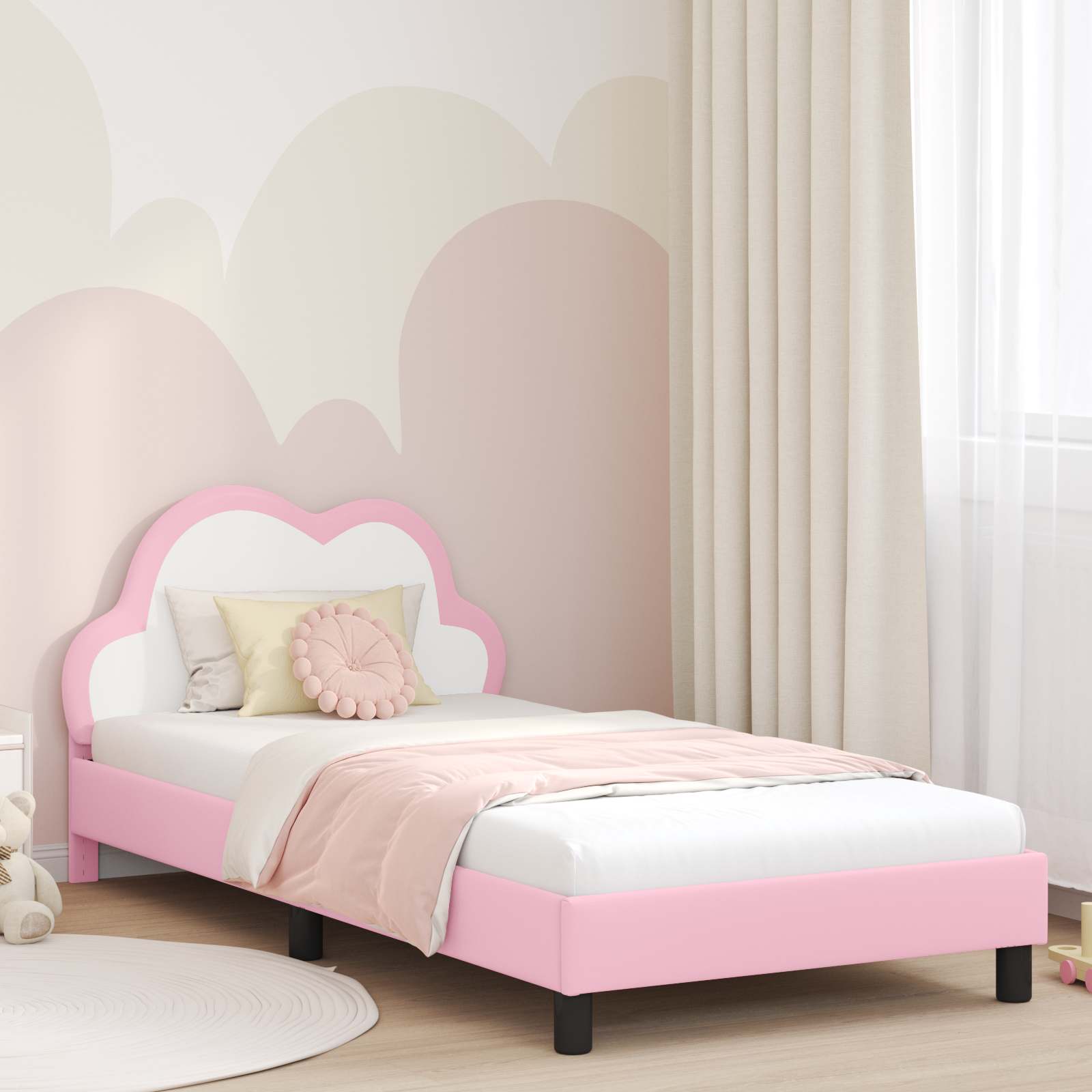 Cadre de lit avec tête de lit Rose 80 x 200 cm PU - XIOS