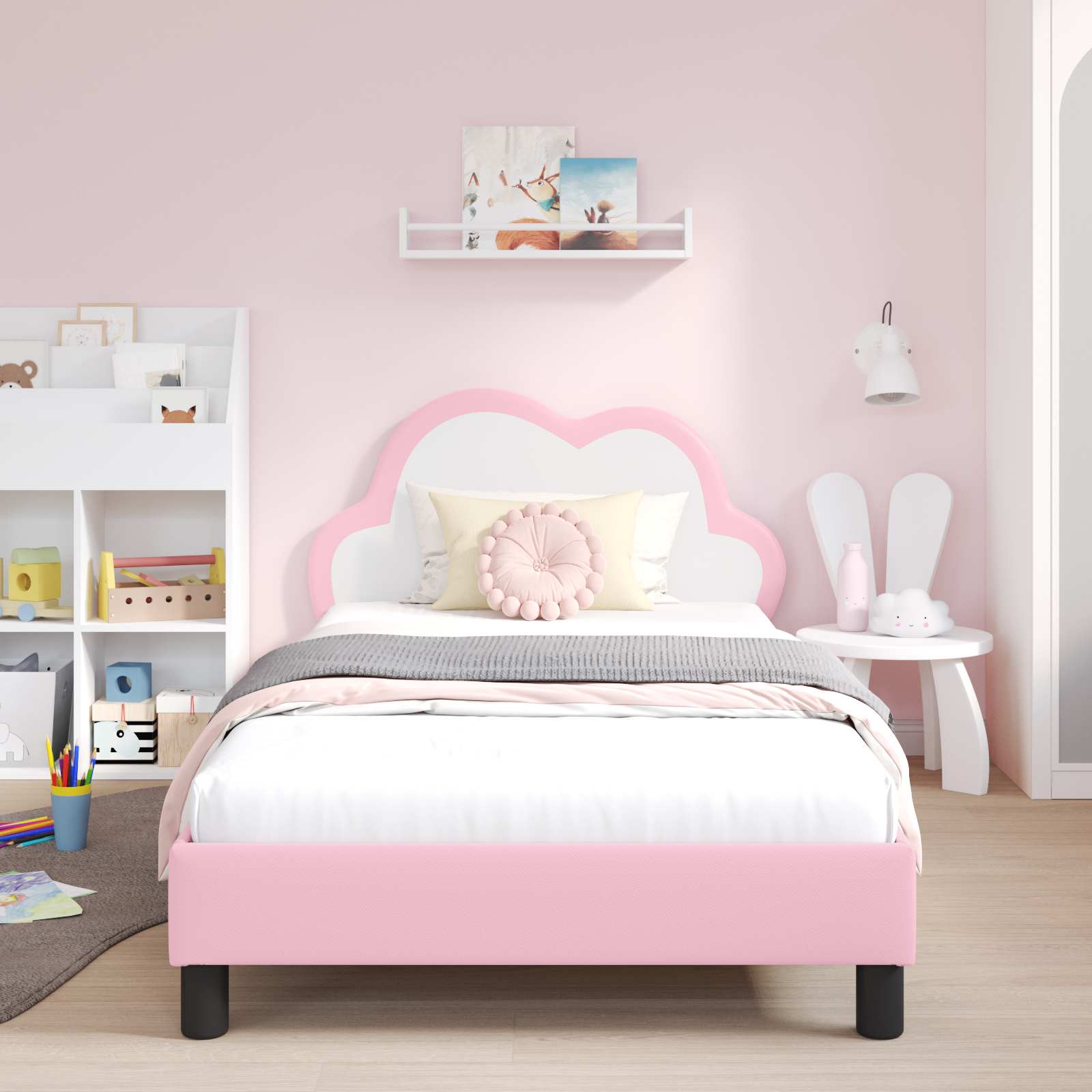 Cadre de lit avec tête de lit Rose 80 x 200 cm PU - XIOS