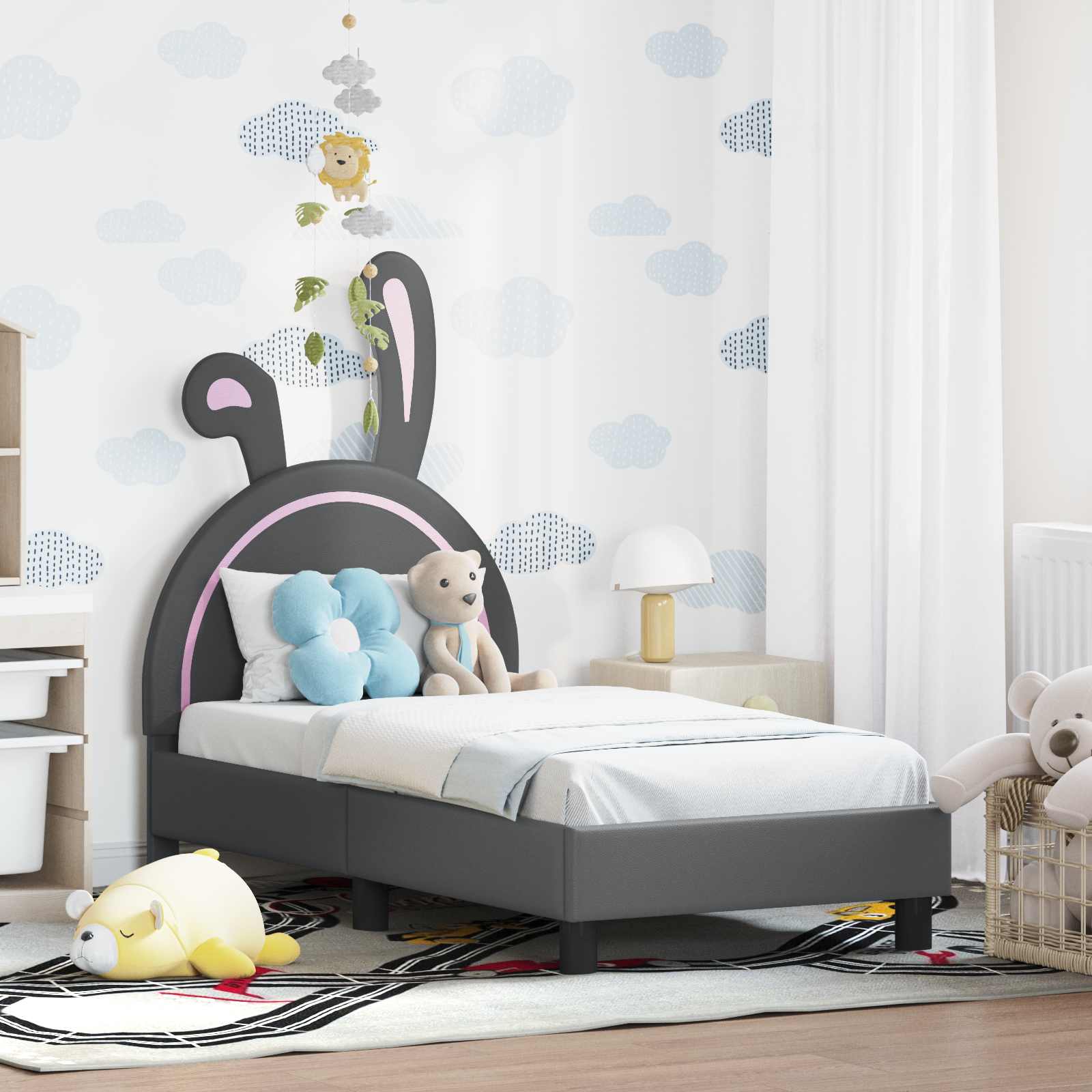 Cadre de lit pour tout-petit avec tête de lit Gris clair PU - XIOS