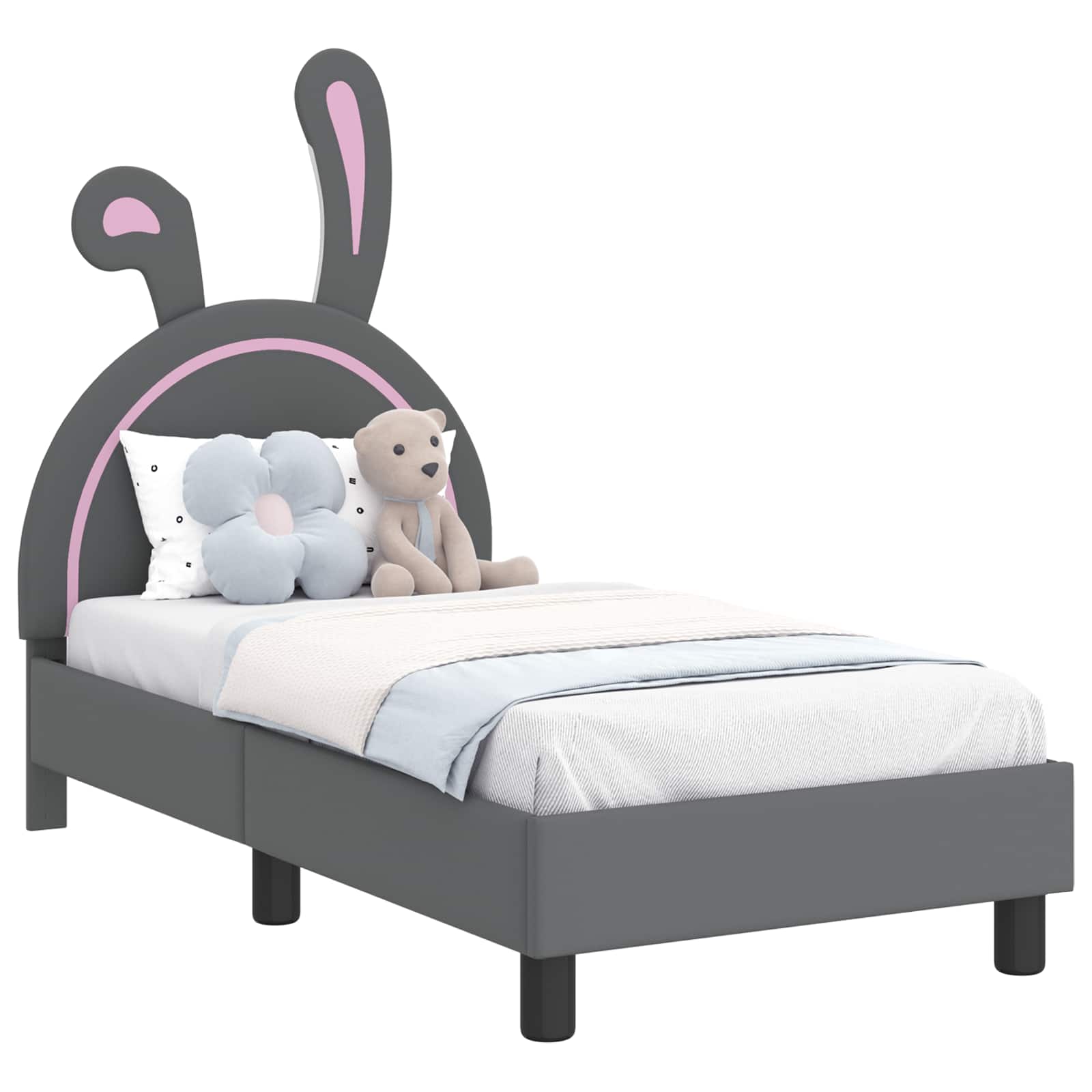 Cadre de lit pour tout-petit avec tête de lit Gris clair PU - XIOS
