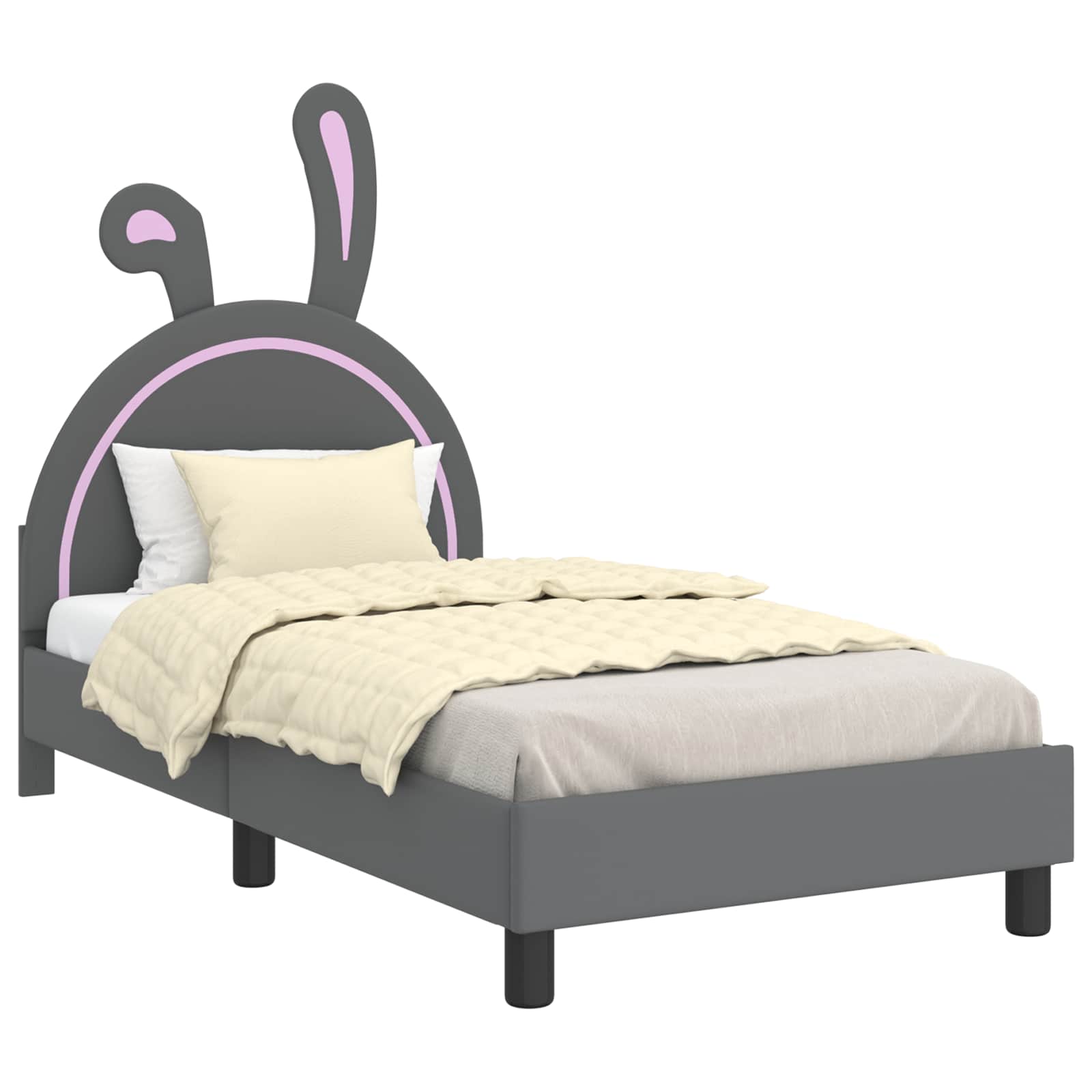 Cadre de lit pour enfants avec tête de lit Gris clair PU - XIOS