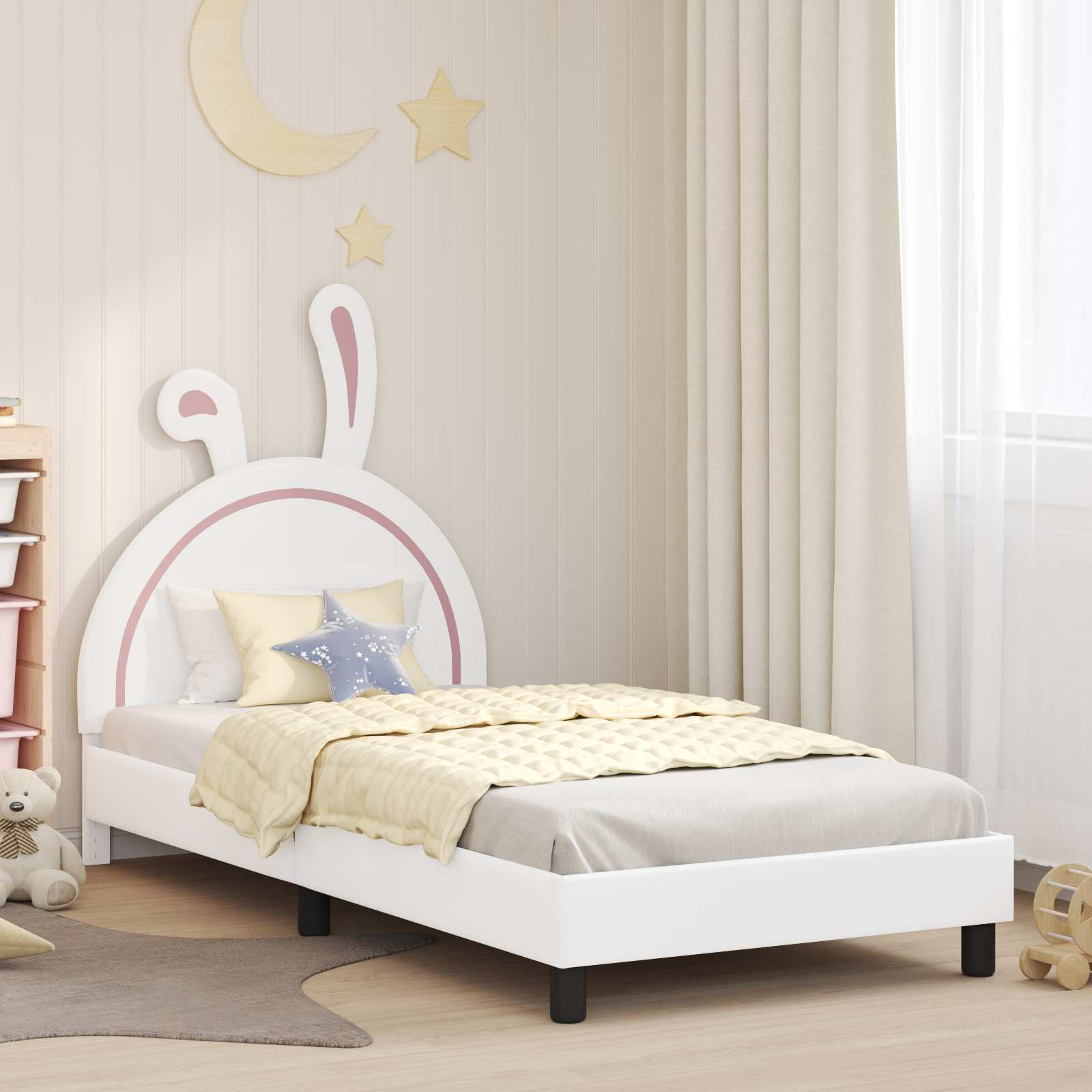 Cadre de lit pour enfants avec tête de lit Blanc 90 x 190 cm PU - XIOS