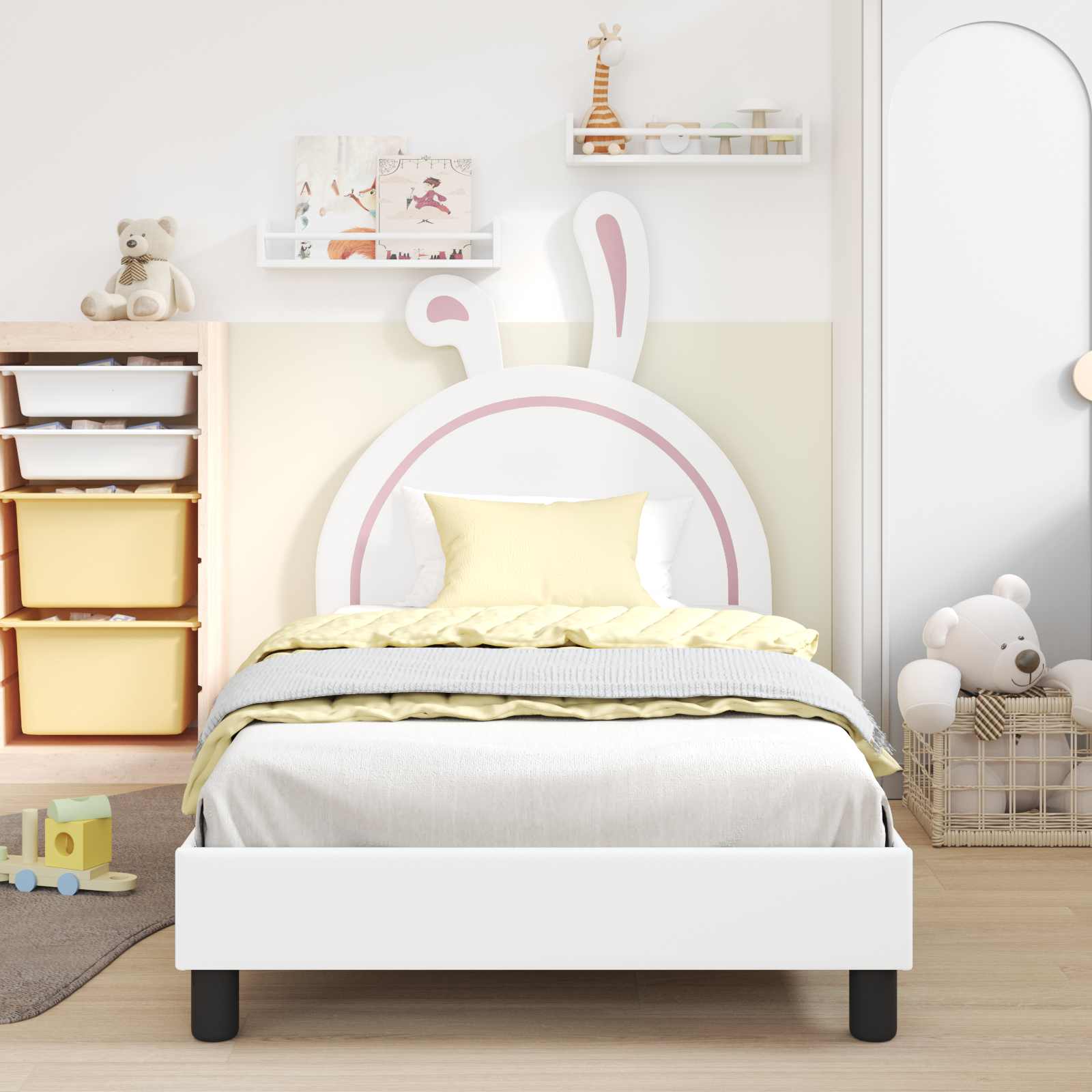 Cadre de lit pour enfants avec tête de lit Blanc 90 x 190 cm PU - XIOS