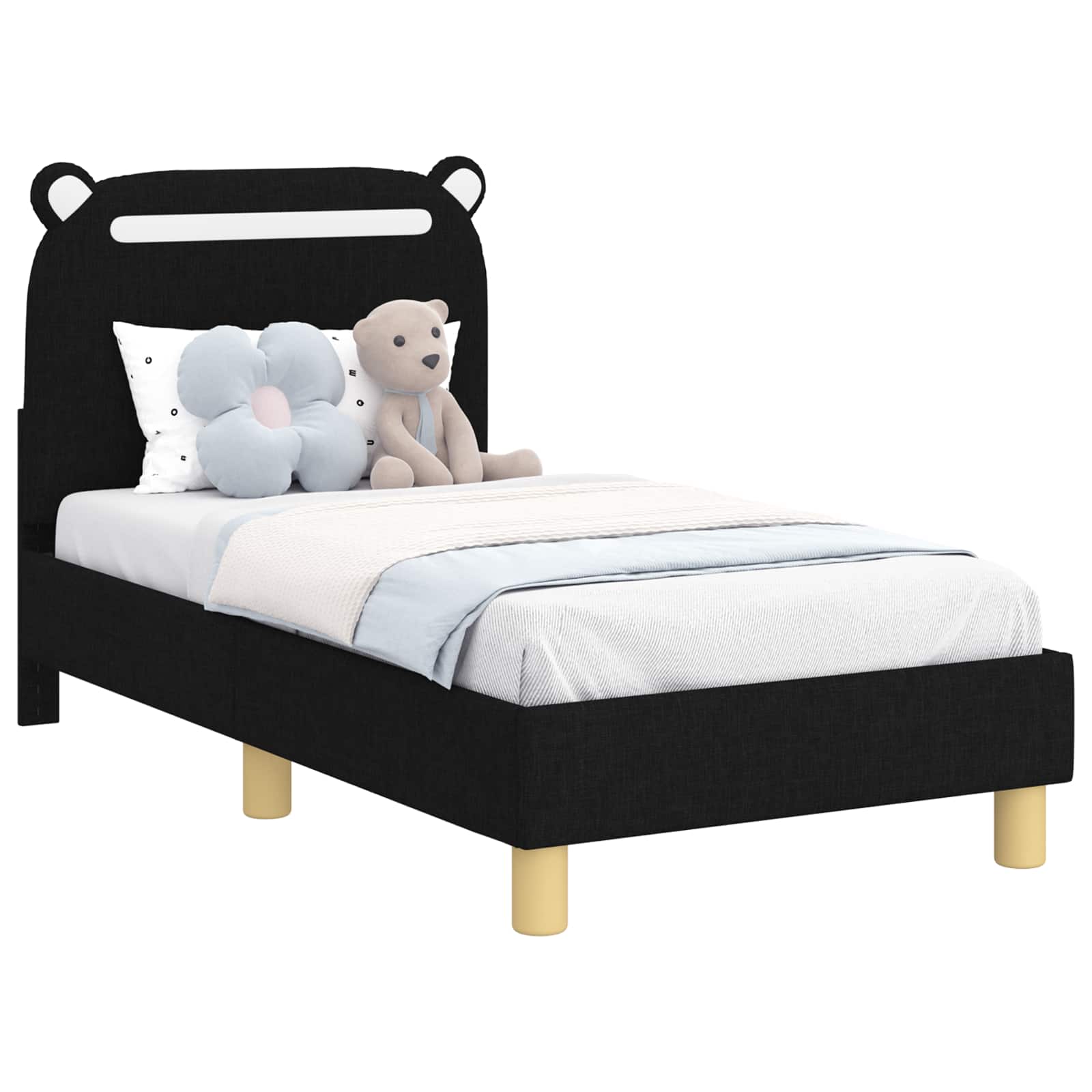 Cadre de lit pour tout-petit avec tête de lit Noir 70 x 140 cm - XIOS