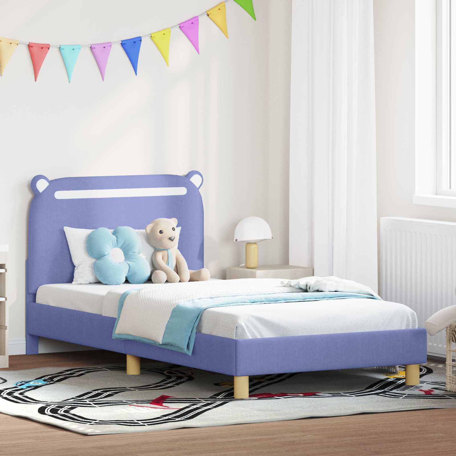 Cadre de lit pour enfants avec tête de lit Bleu denim - XIOS