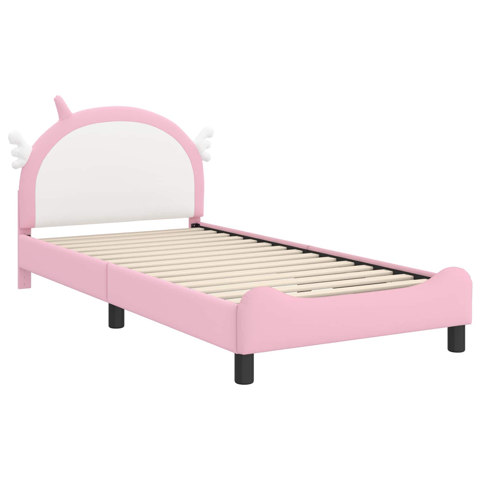 Cadre de lit pour enfants avec tête de lit Rose 90 x 190 cm PU - XIOS