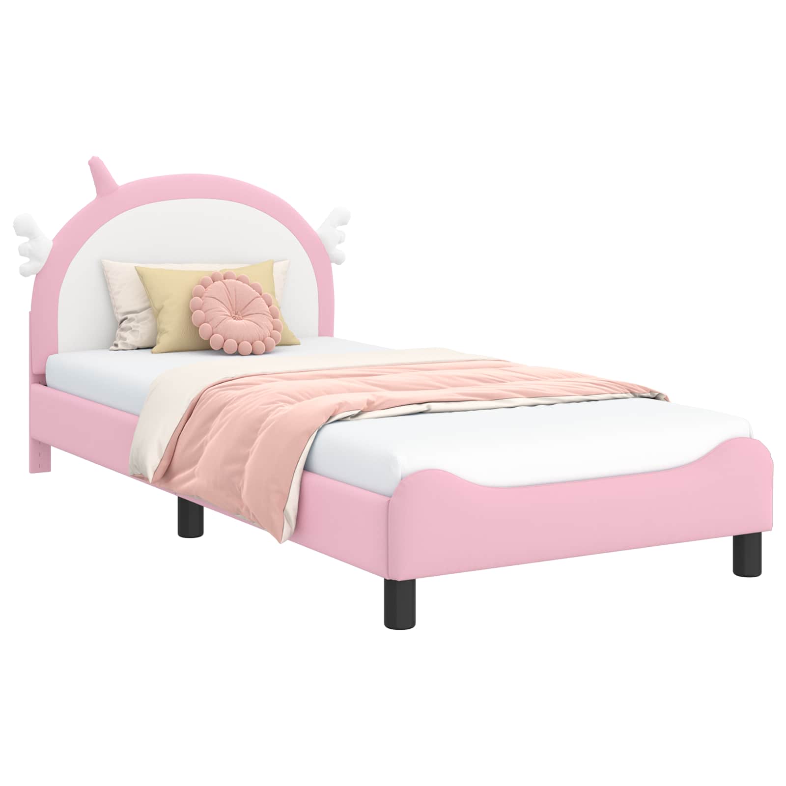Cadre de lit pour enfants avec tête de lit Rose 90 x 200 cm PU - XIOS