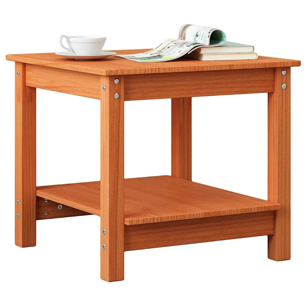 Table basse Marron cire 50 x 50 x 45 cm Bois massif en pin - XIOS