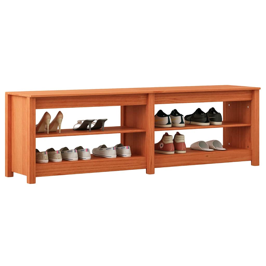 Banc à chaussures avec étagère Cire marron 160 x 36,5 x 50 cm - XIOS