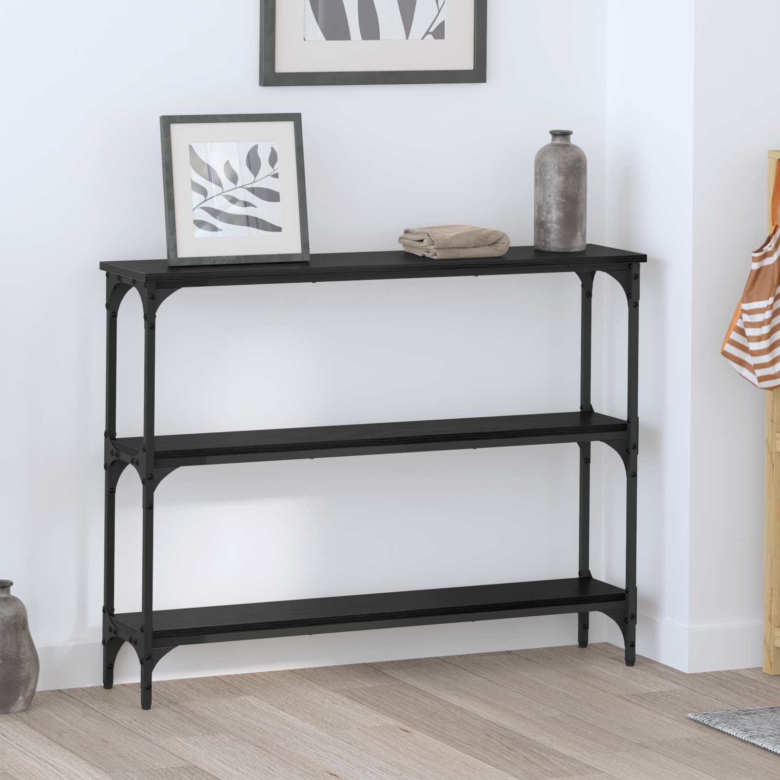 Table console Chêne noir 100 x 22,5 x 75 cm Bois d'ingénierie - XIOS
