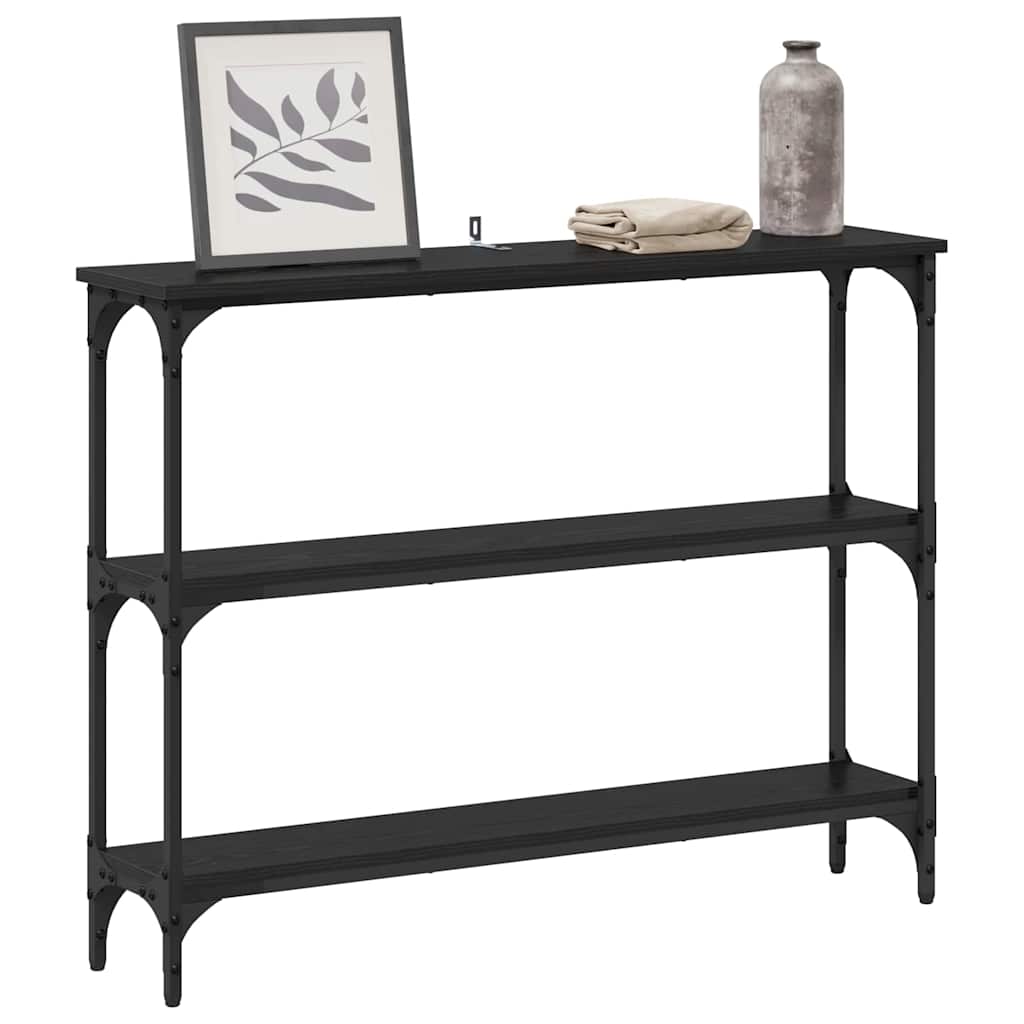 Table console avec étagère Chêne noir 100 x 22.5 x 75 cm - XIOS