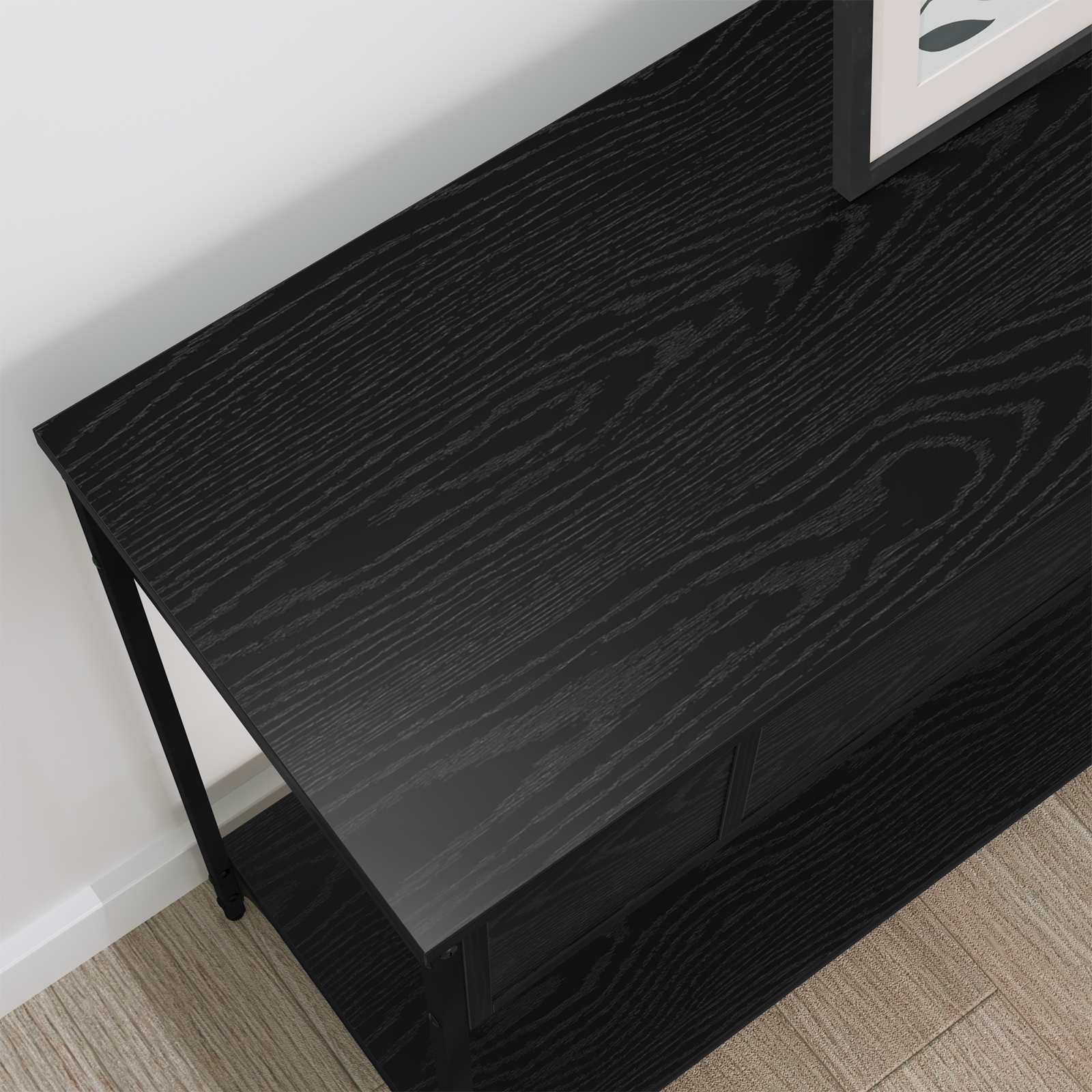 Table console Chêne noir 100 x 34.5 x 75 cm Bois d'ingénierie - XIOS
