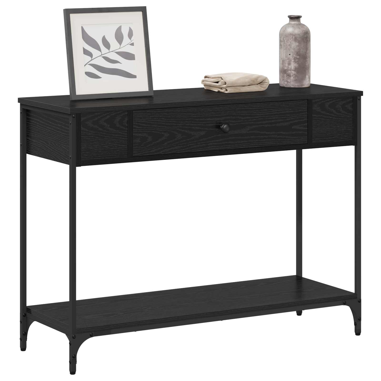 Table console Chêne noir 100 x 34.5 x 75 cm Bois d'ingénierie - XIOS