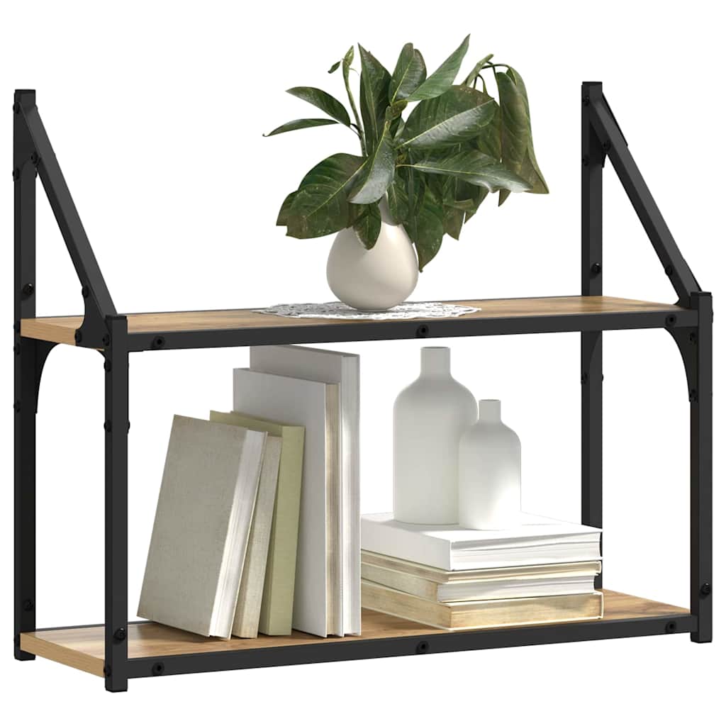 Étagère Murale avec étagère chêne artisanal 60 x 21 x 51 cm - XIOS