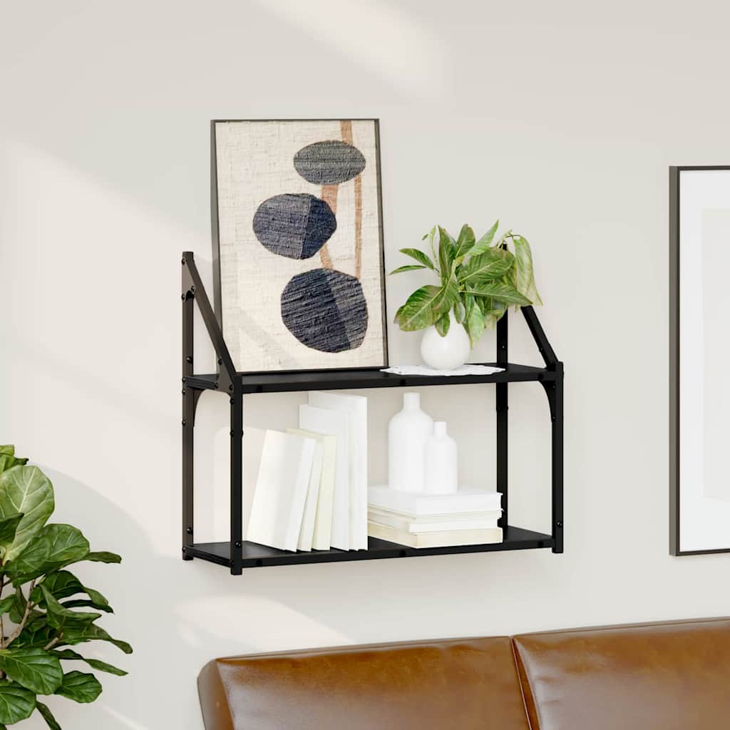 Étagère Murale Chêne noir 60 x 21 x 51 cm Bois d'ingénierie - XIOS