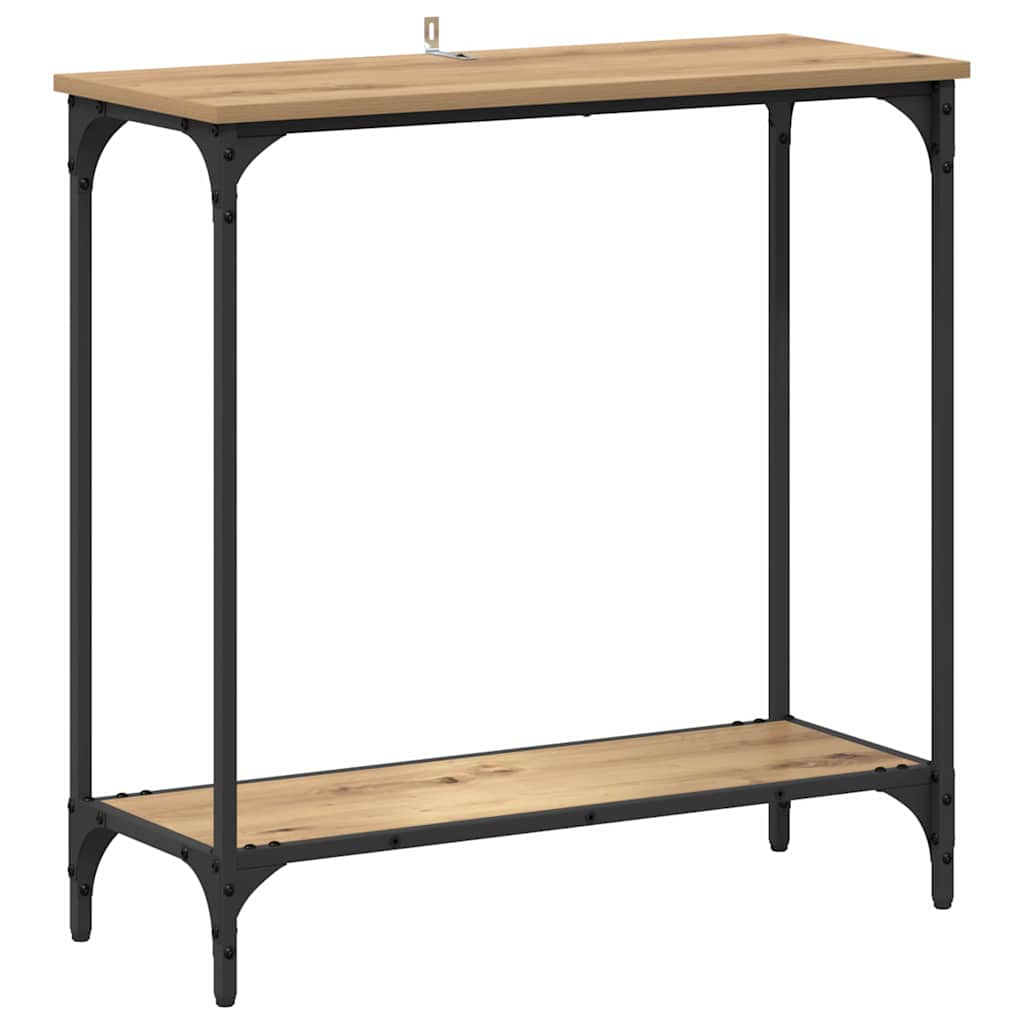 Table console avec étagère chêne artisanal 75 x 30.5 x 75 cm - XIOS