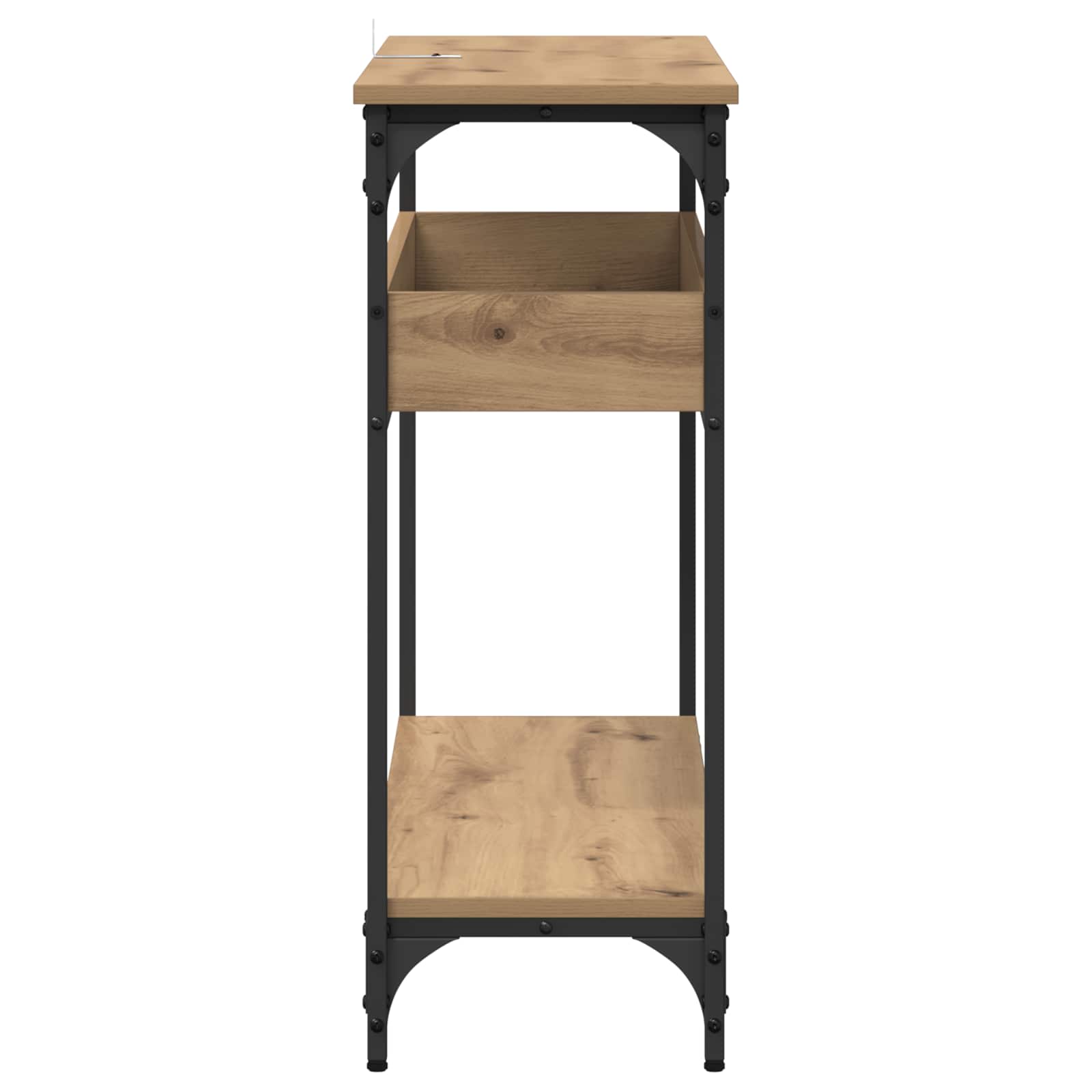 Table console avec étagère chêne artisanal 100 x 29 x 75 cm - XIOS