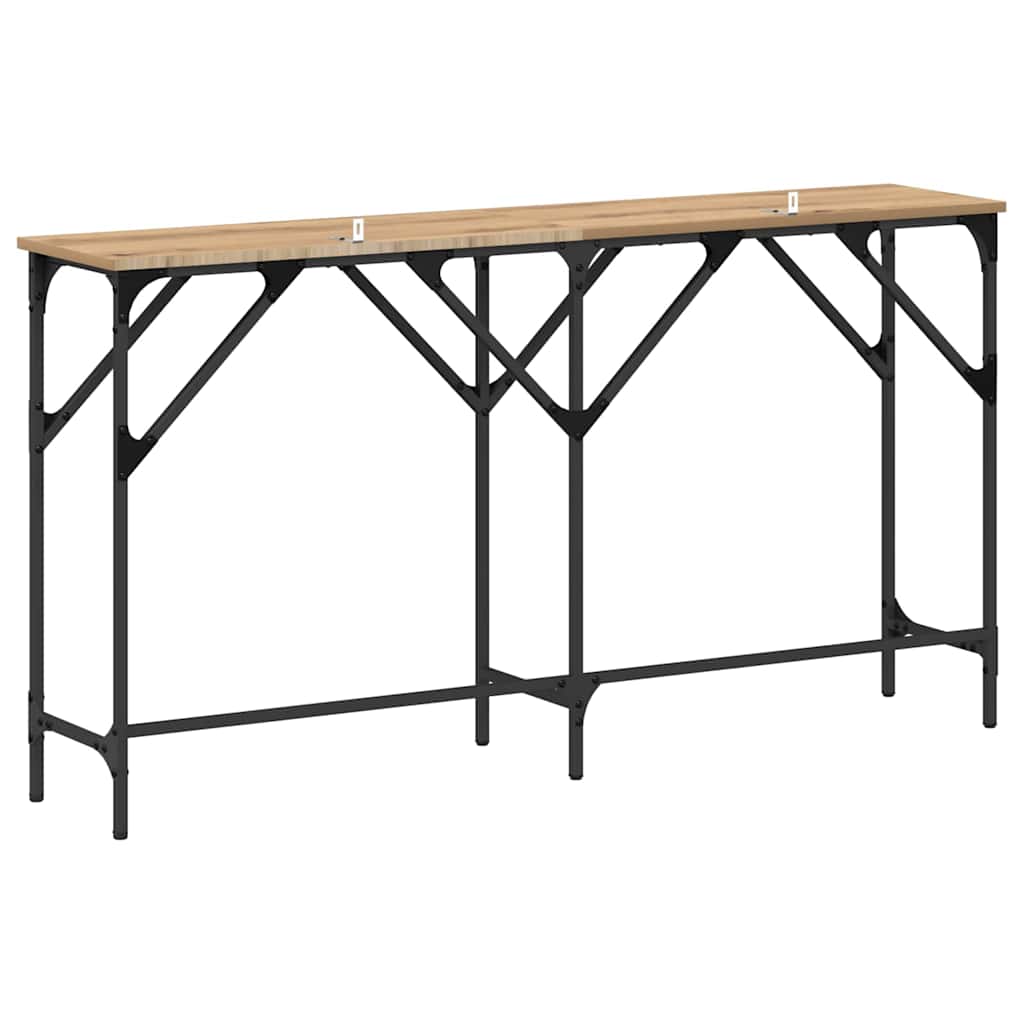 Table console chêne artisanal 140 x 29 x 75 cm - XIOS