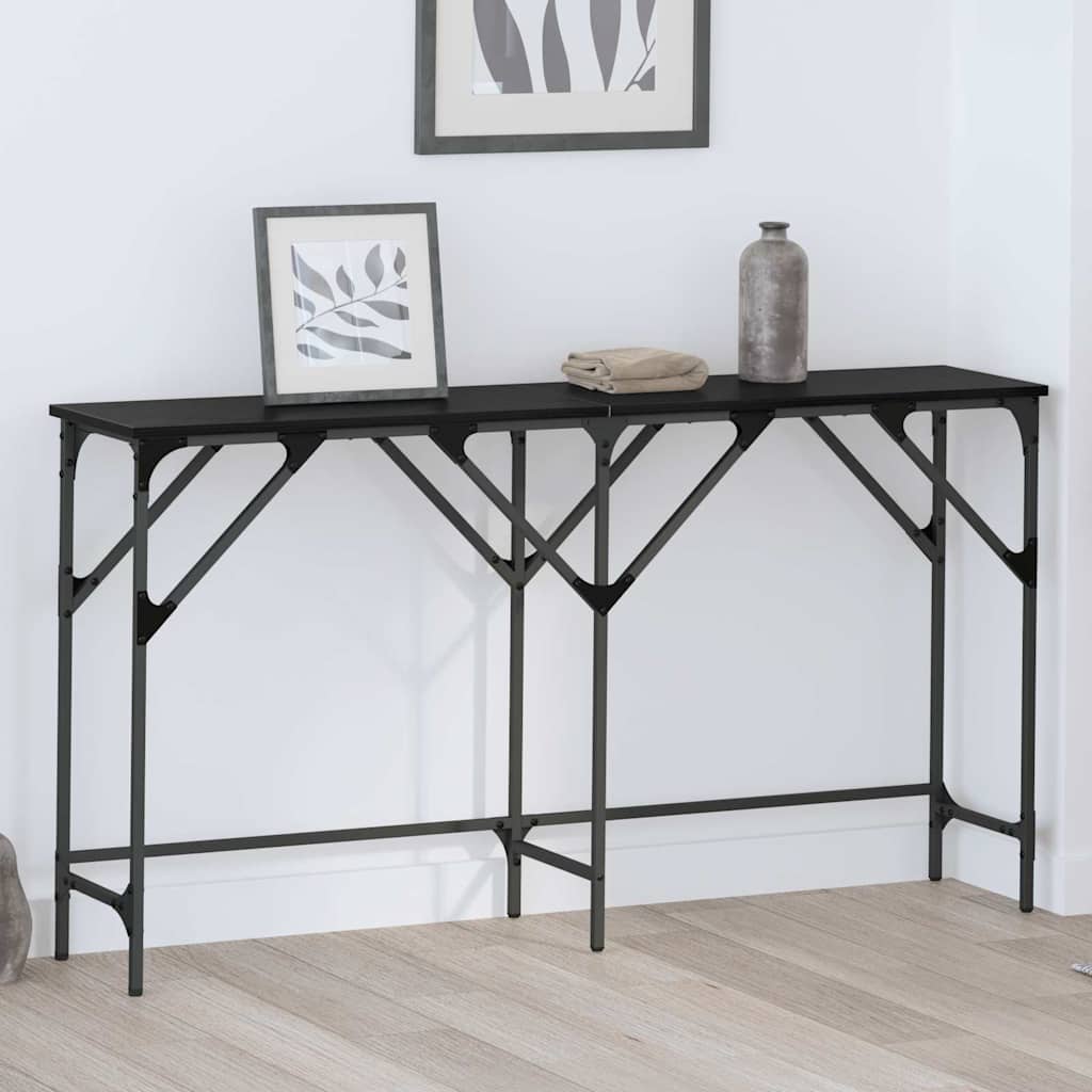 Table console Chêne noir 140 x 29 x 75 cm Bois d'ingénierie - XIOS