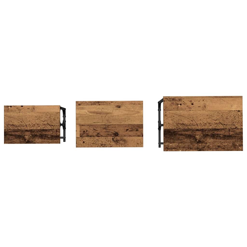 Table basse gigogne 3 pcs Bois ancien 50.5 x 35 x 53 cm - XIOS