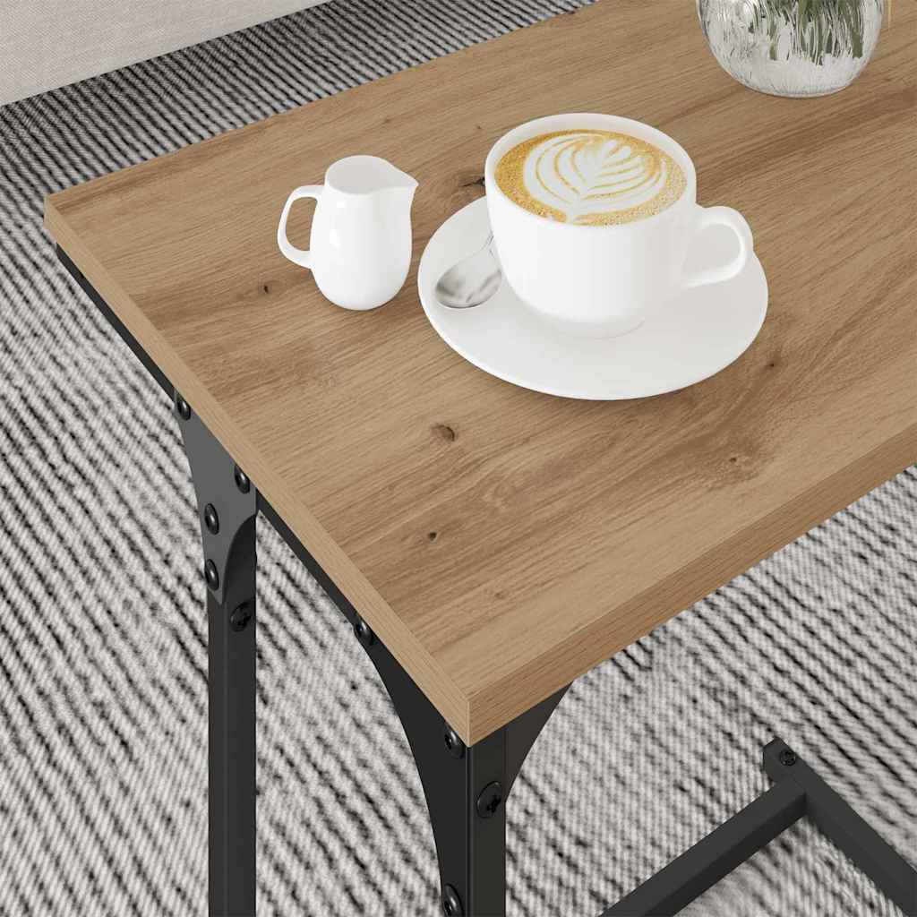 Table basse gigogne 3 pc chêne artisanal 50.5 x 35 x 53 cm - XIOS