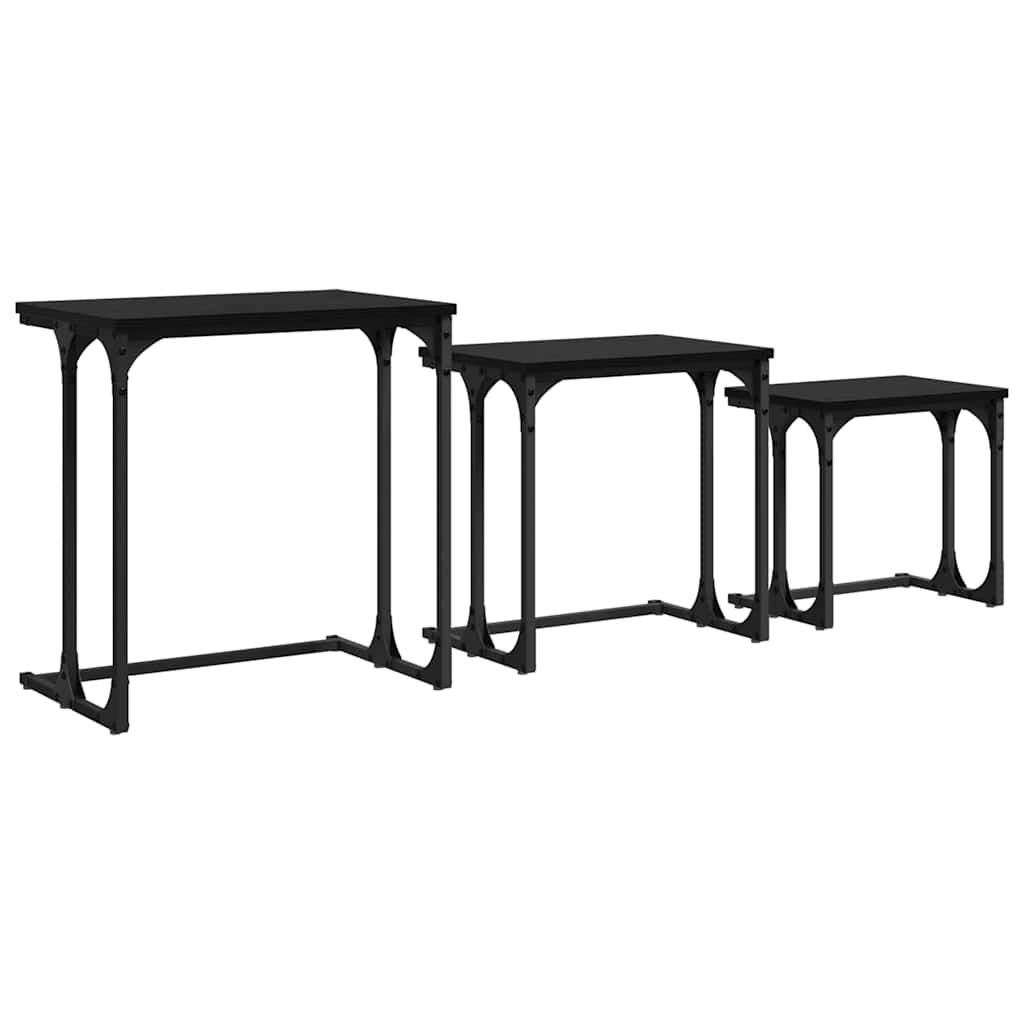 Table basse gigogne 3 pcs Chêne noir 50.5 x 35 x 53 cm - XIOS