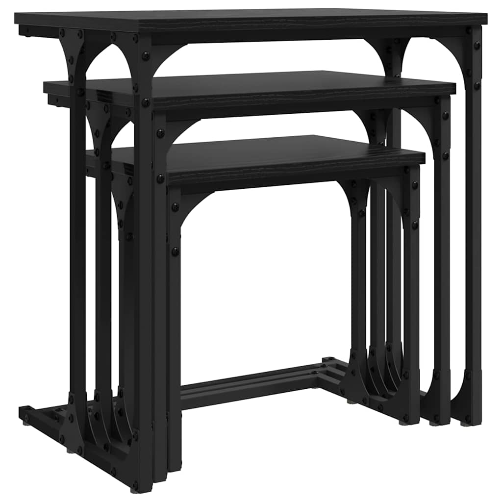 Table basse gigogne 3 pcs Chêne noir 50.5 x 35 x 53 cm - XIOS