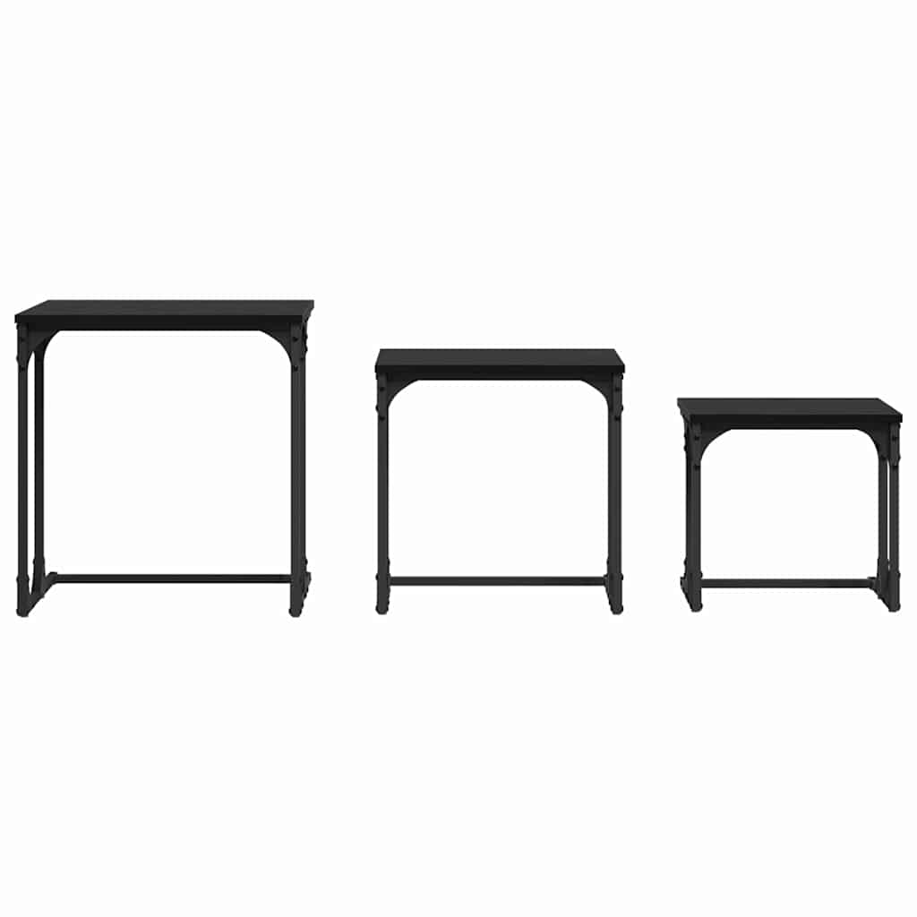 Table basse gigogne 3 pcs Chêne noir 50.5 x 35 x 53 cm - XIOS