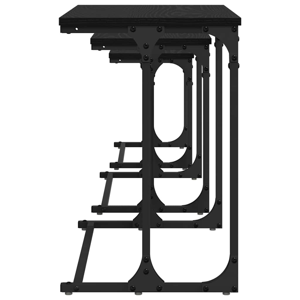 Table basse gigogne 3 pcs Chêne noir 50.5 x 35 x 53 cm - XIOS