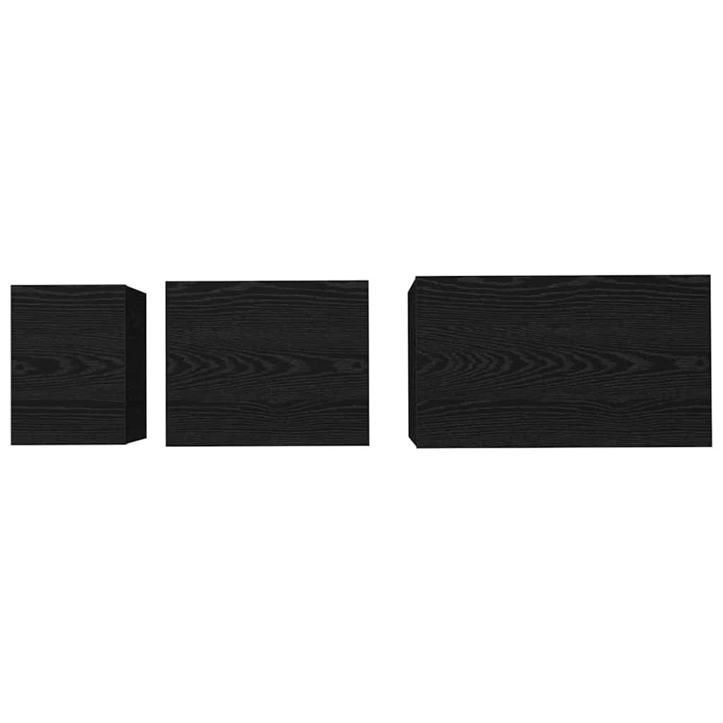 Table basse 3 pcs Chêne noir Bois d'ingénierie - XIOS