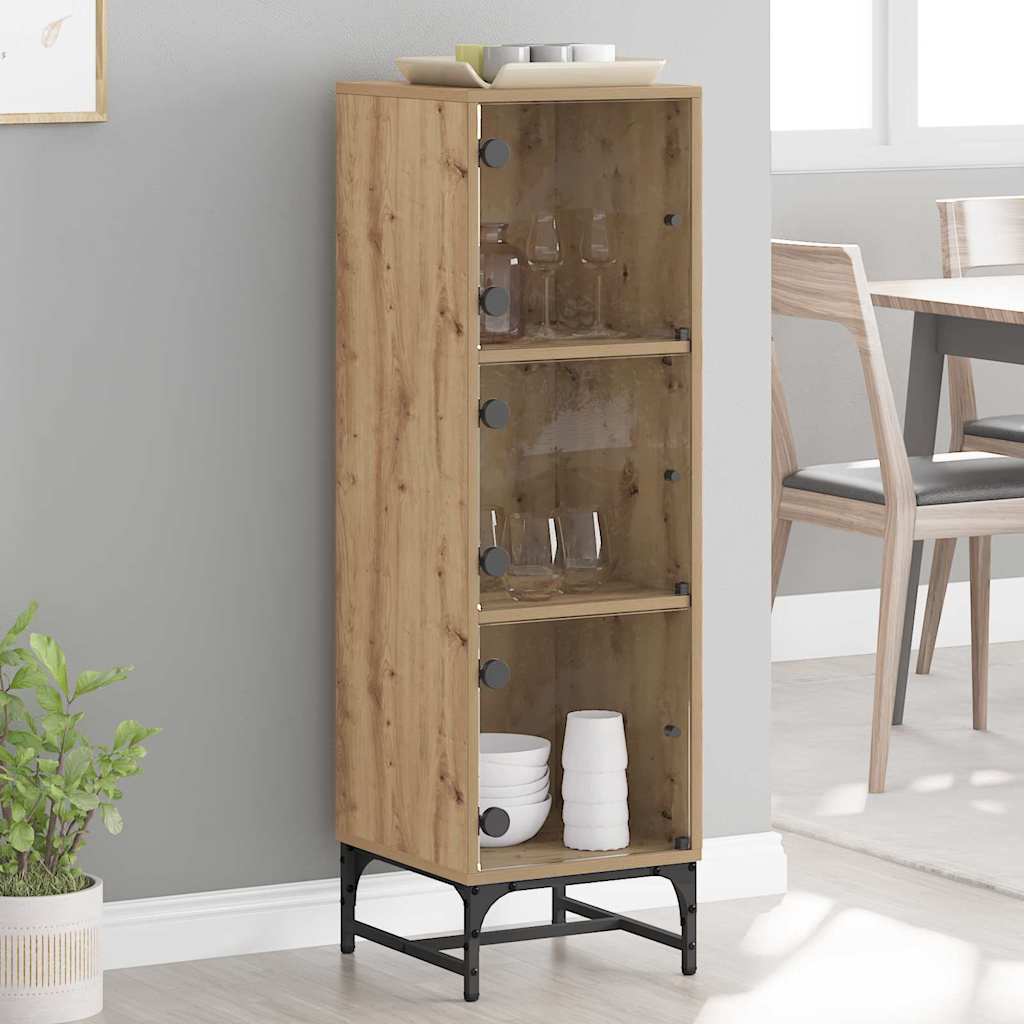 Haut Armoire chêne artisanal 35 x 37 x 117 cm Bois d'ingénierie - XIOS