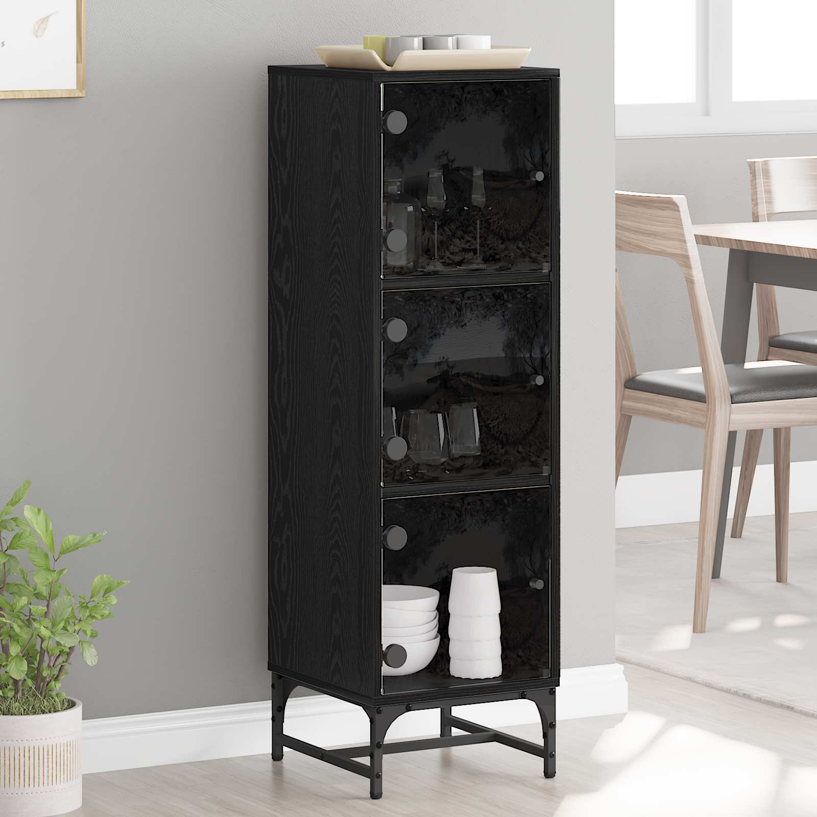 Buffet Chêne noir 35 x 37 x 117 cm - XIOS
