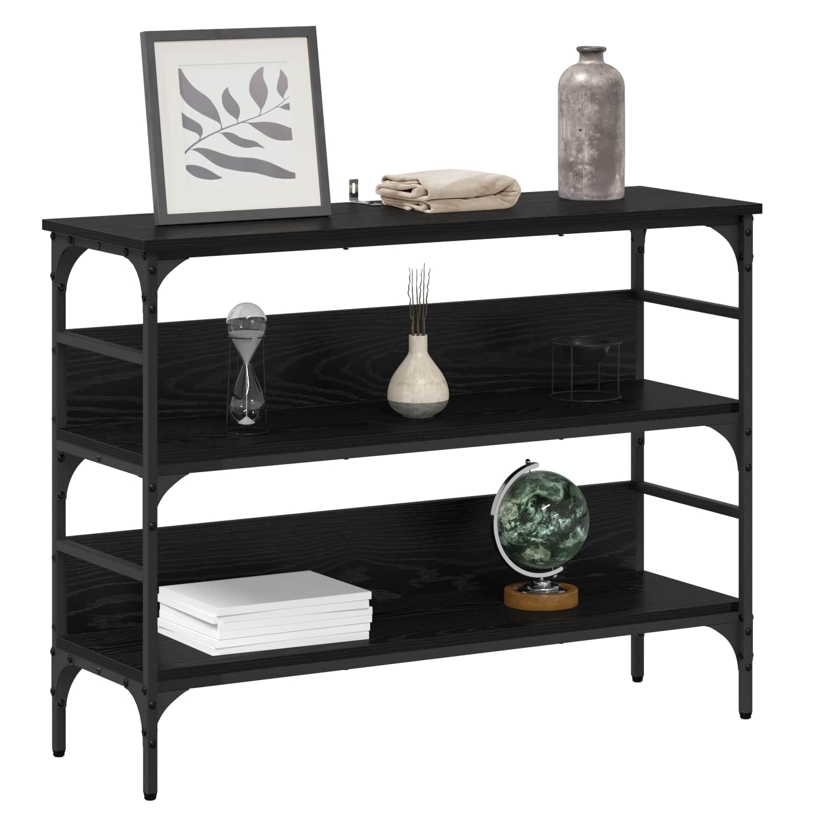 Table console Chêne noir 100 x 32 x 75 cm Bois d'ingénierie - XIOS