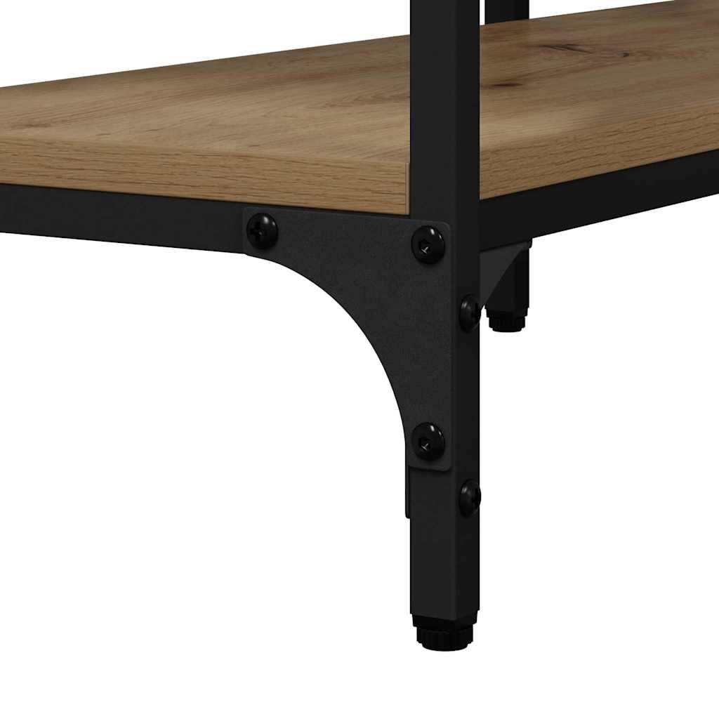 Table console avec étagère chêne artisanal 160 x 29 x 80 cm - XIOS