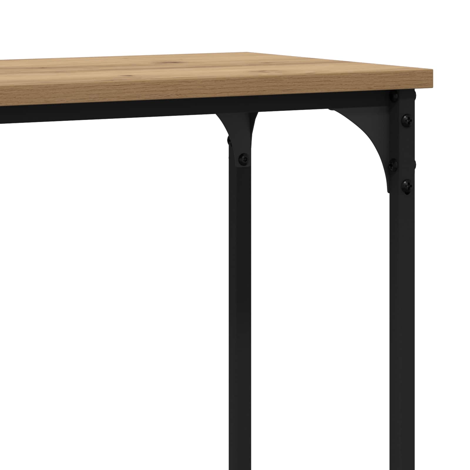 Table console avec étagère chêne artisanal 160 x 29 x 80 cm - XIOS