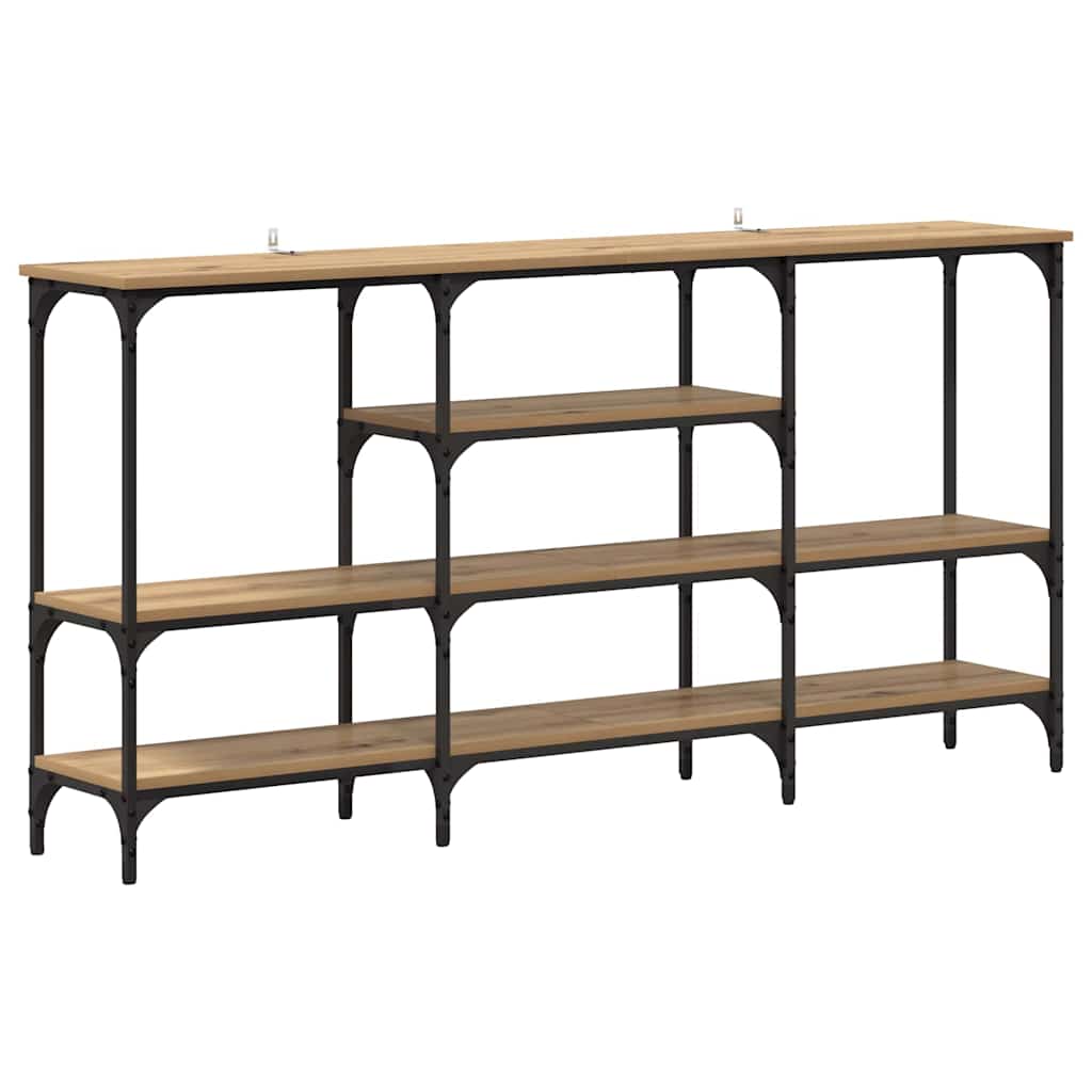 Table console avec étagère chêne artisanal 160 x 29 x 80 cm - XIOS