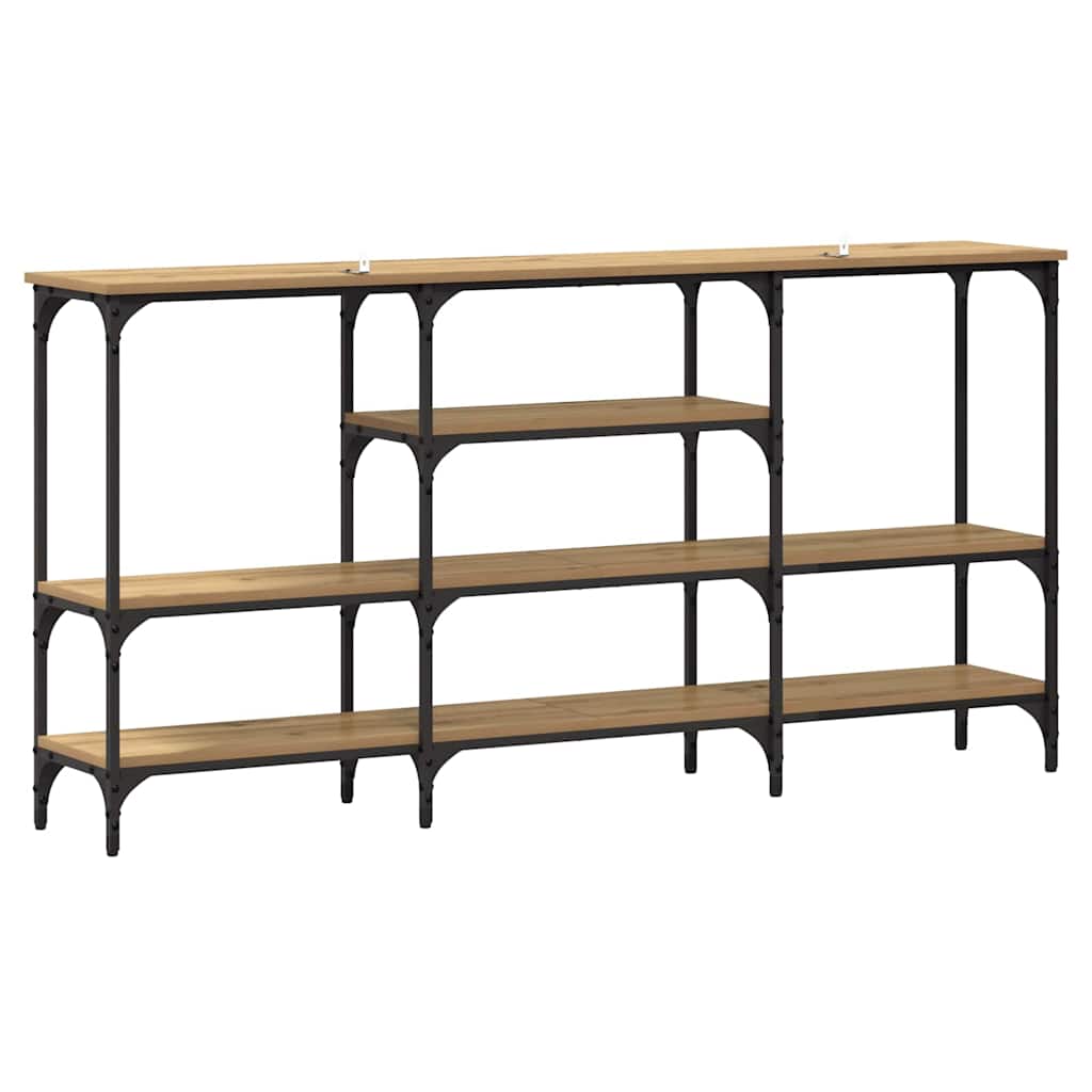 Table console avec étagère chêne artisanal 160 x 29 x 80 cm - XIOS