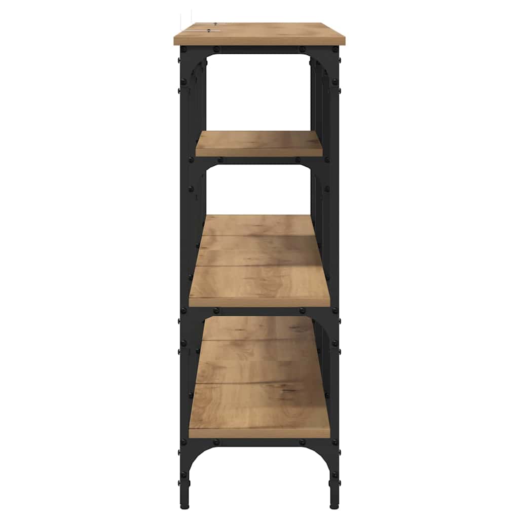 Table console avec étagère chêne artisanal 160 x 29 x 80 cm - XIOS